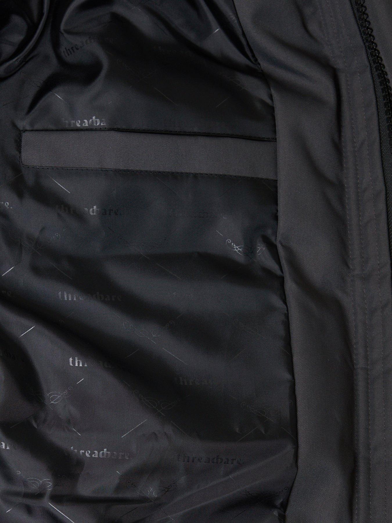 Image 6 of 6 of Threadbare Showerproof Hooded Puffer Coat With Adjustable Waist In Slate Grey