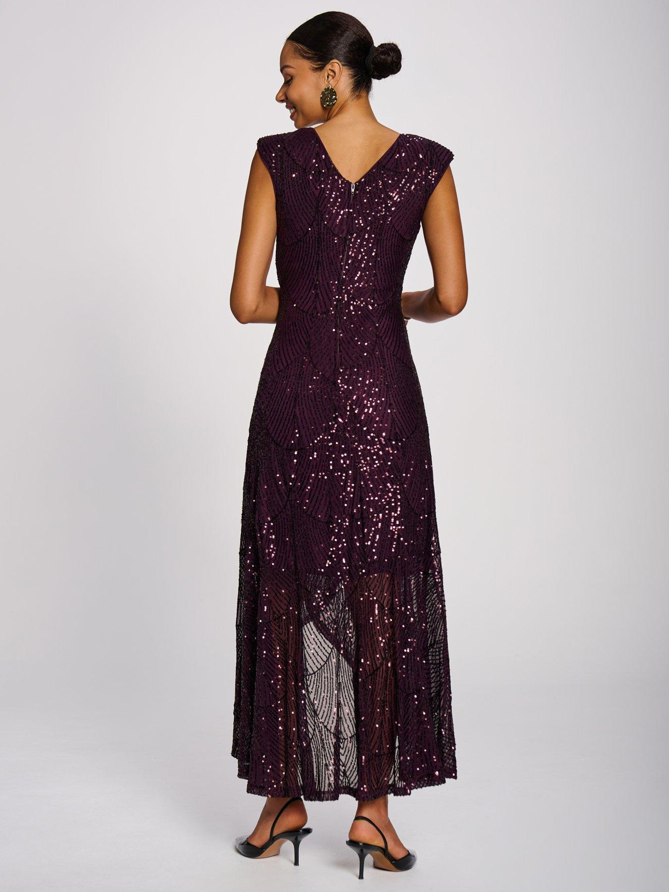 Image 2 of 7 of Jolie Moi Sequin V Neckline Maxi Dress