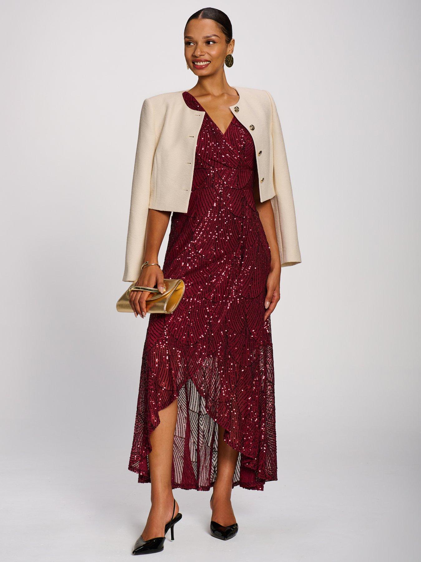 Image 3 of 7 of Jolie Moi Sequin Flare Hem Maxi Dress