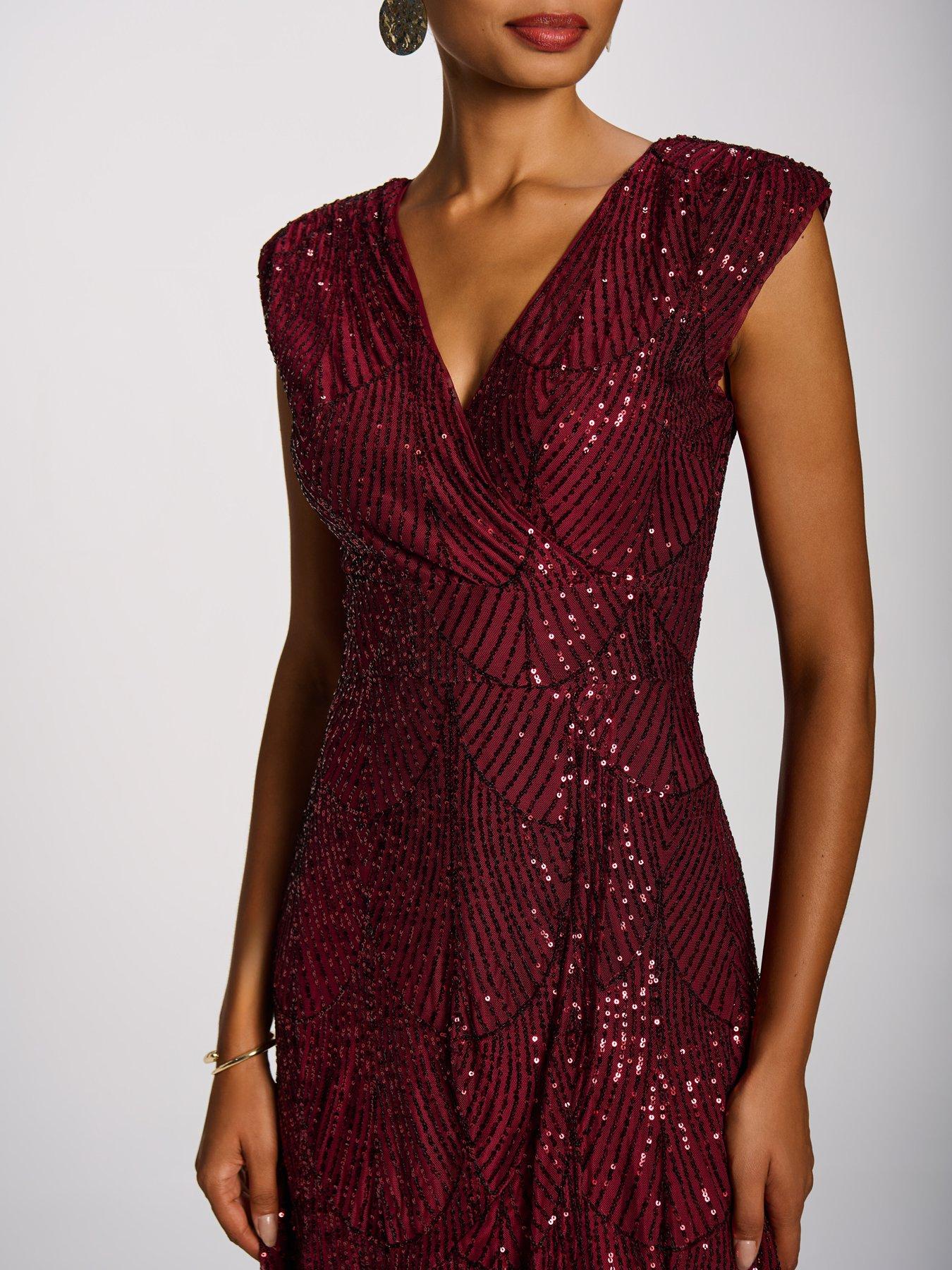 Image 4 of 7 of Jolie Moi Sequin Flare Hem Maxi Dress