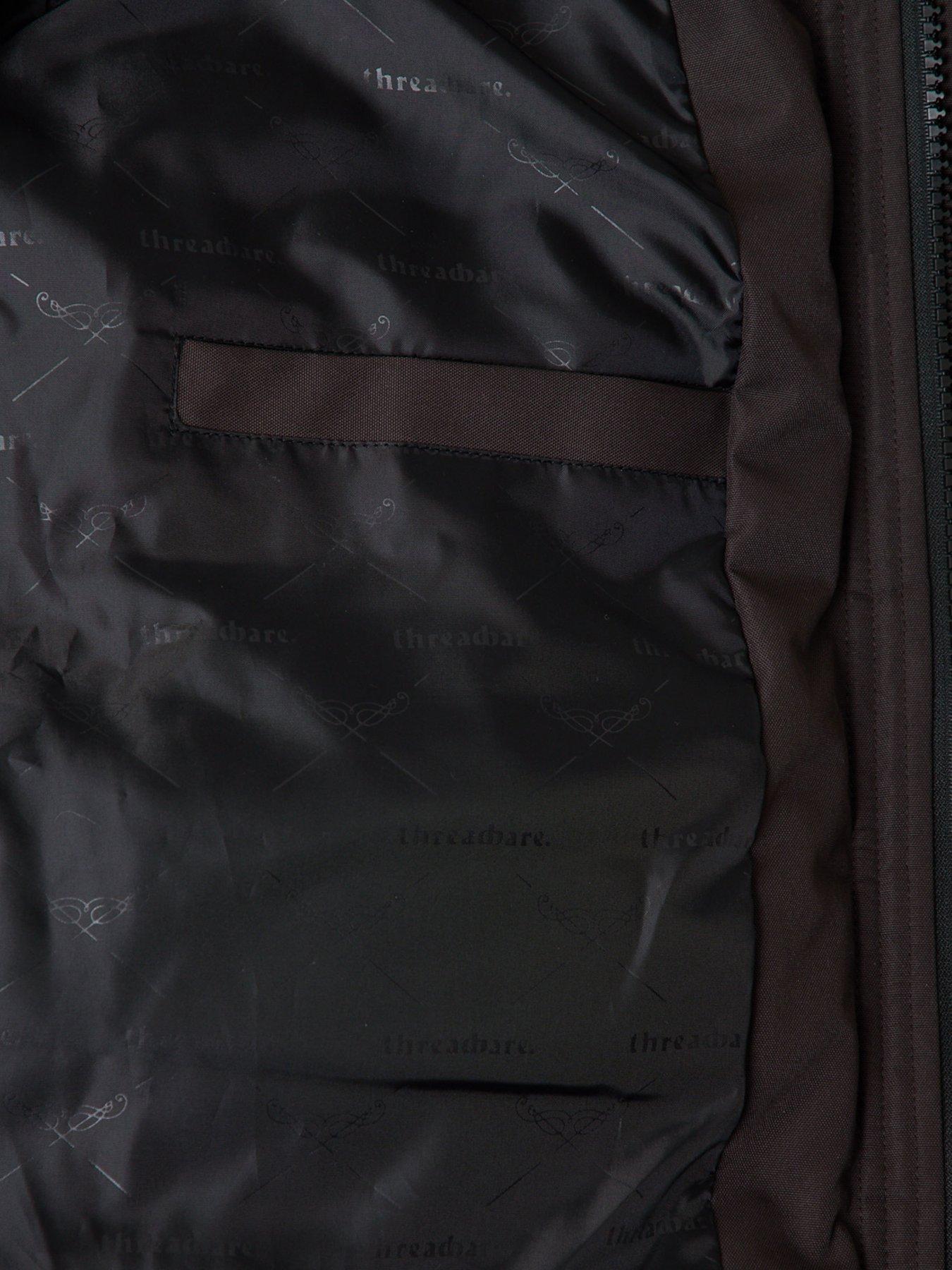 Image 6 of 6 of Threadbare Showerproof Hooded Puffer Coat With Borg Lined Hood In Chocolate Brown