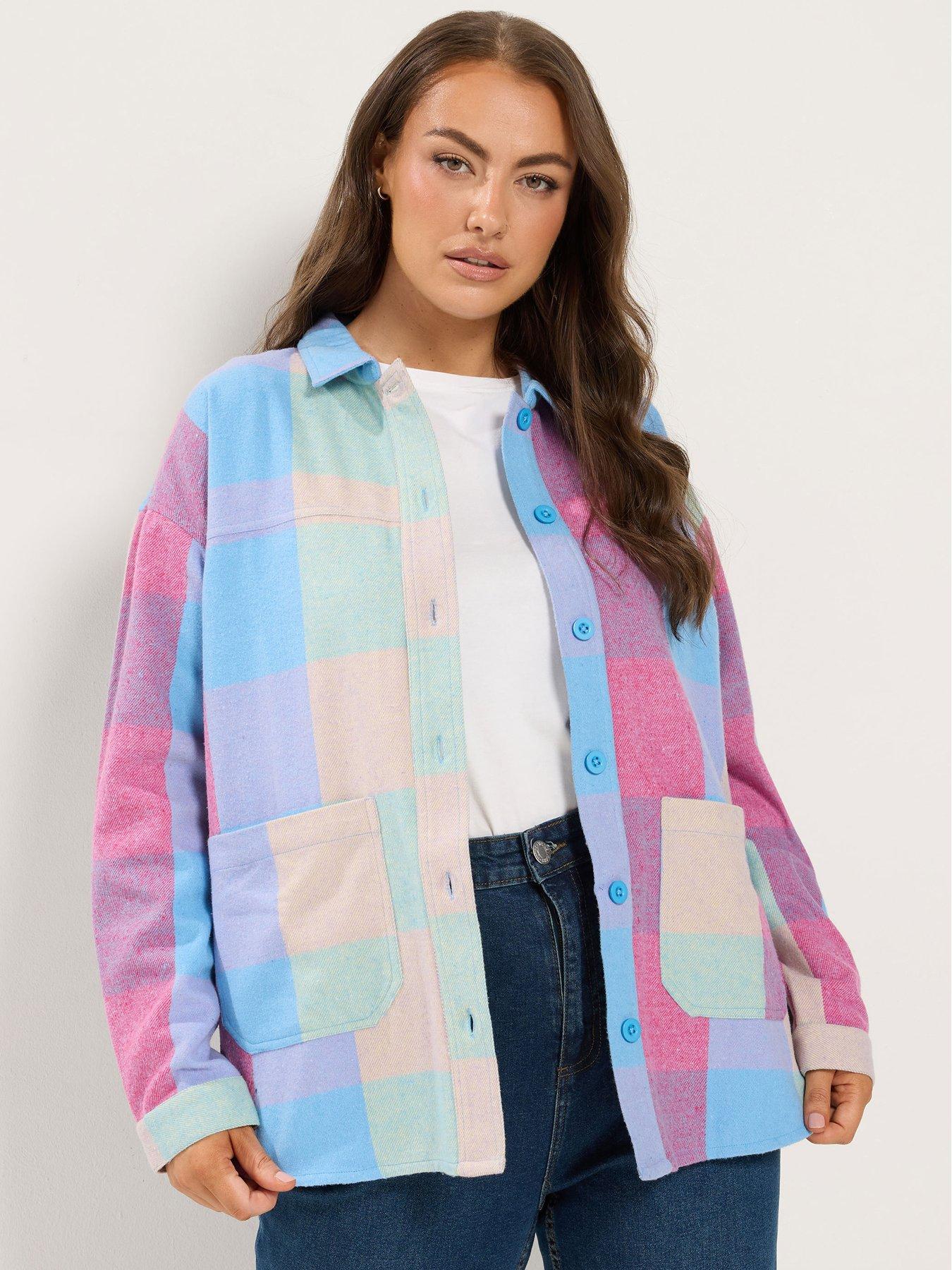 Image 1 of 4 of Yours Curve Checked Shacket