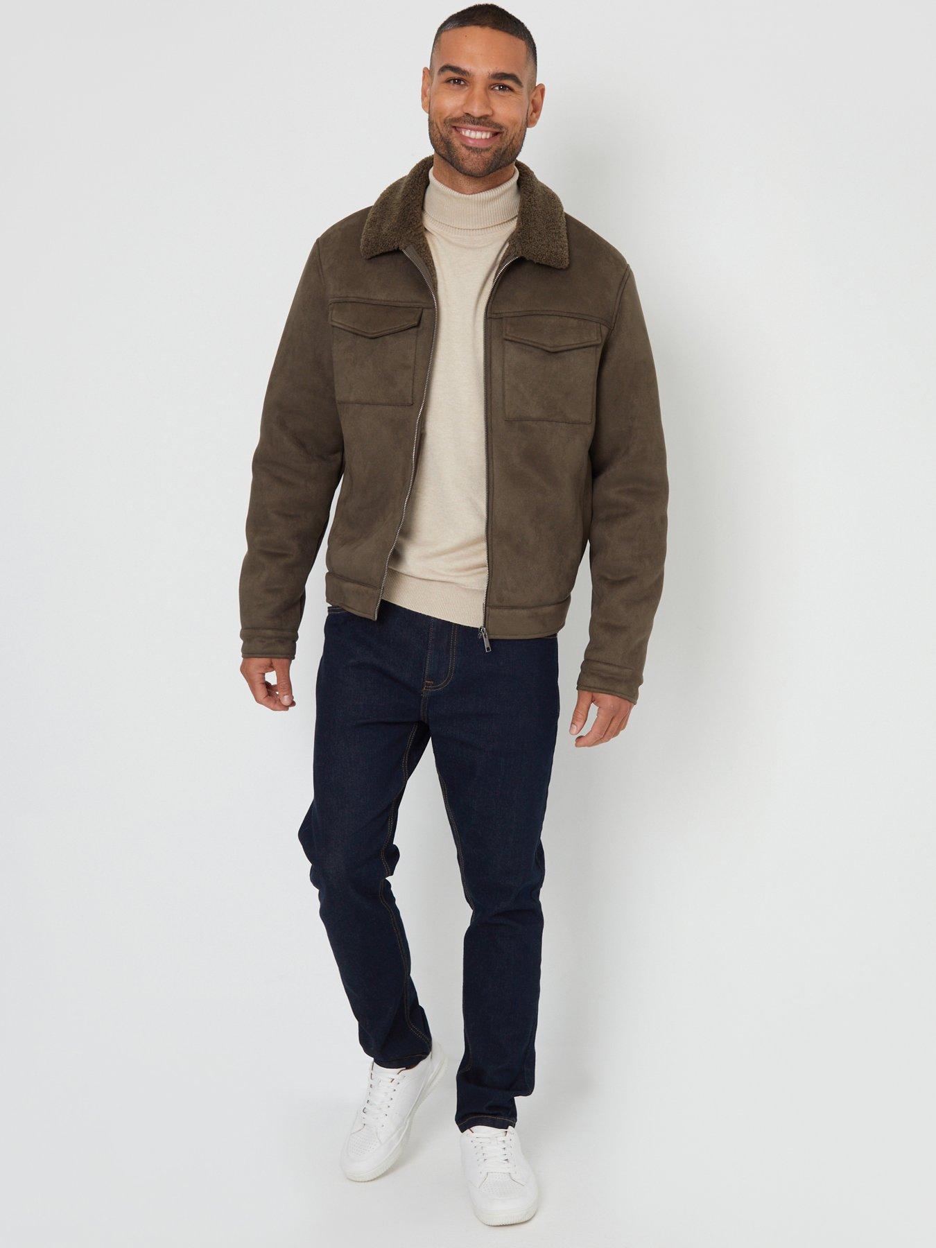 Image 3 of 4 of Threadbare Threadbare Mens Borg Collar Zip-Through Jacket - Green