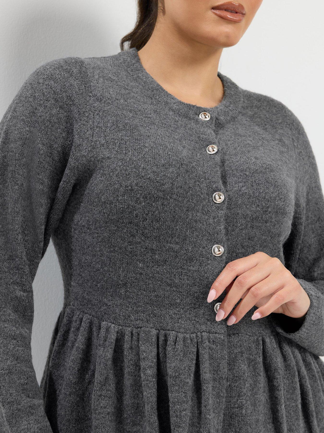 Image 4 of 4 of Yours Curve Peplum Flash Yarn Cardigan