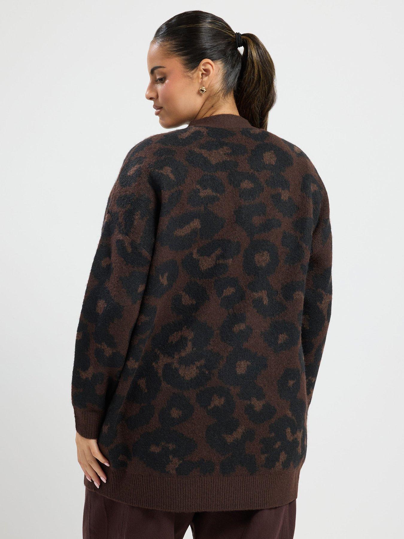 Image 2 of 4 of Yours Womens Curve Leopard Cardigan - Brown