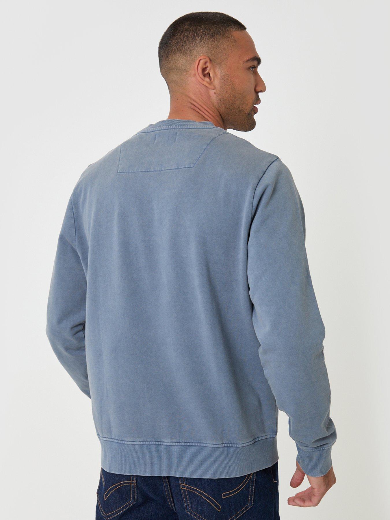Image 2 of 4 of Threadbare Mens Cotton Crew Neck Sweatshirt - Columbia Blue