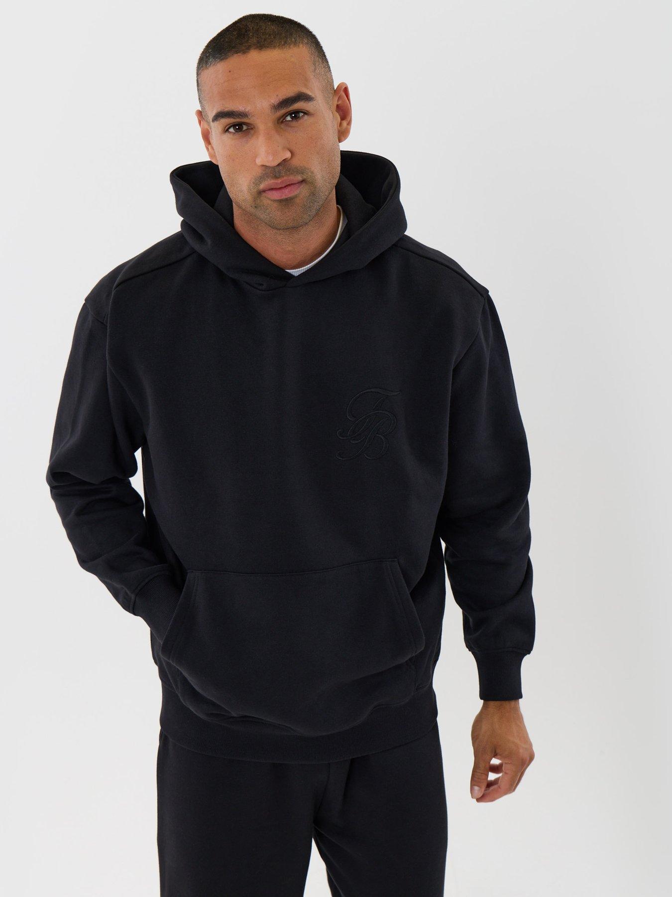 Image 1 of 4 of Threadbare Mens Fleece Hoody Triton - Black (Relaxed Fit ) Was Neptune