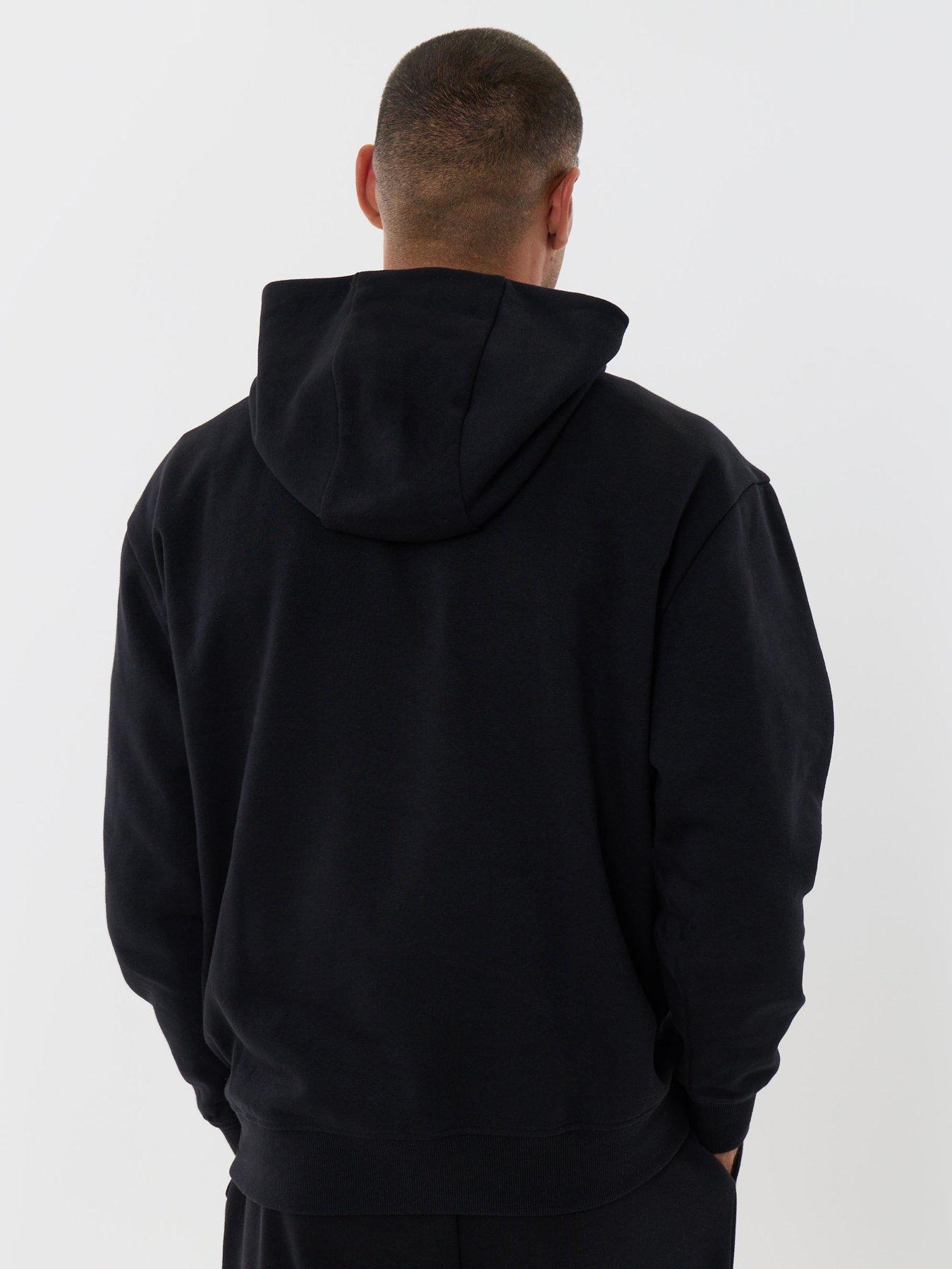 Image 2 of 4 of Threadbare Mens Fleece Hoody Triton - Black (Relaxed Fit ) Was Neptune
