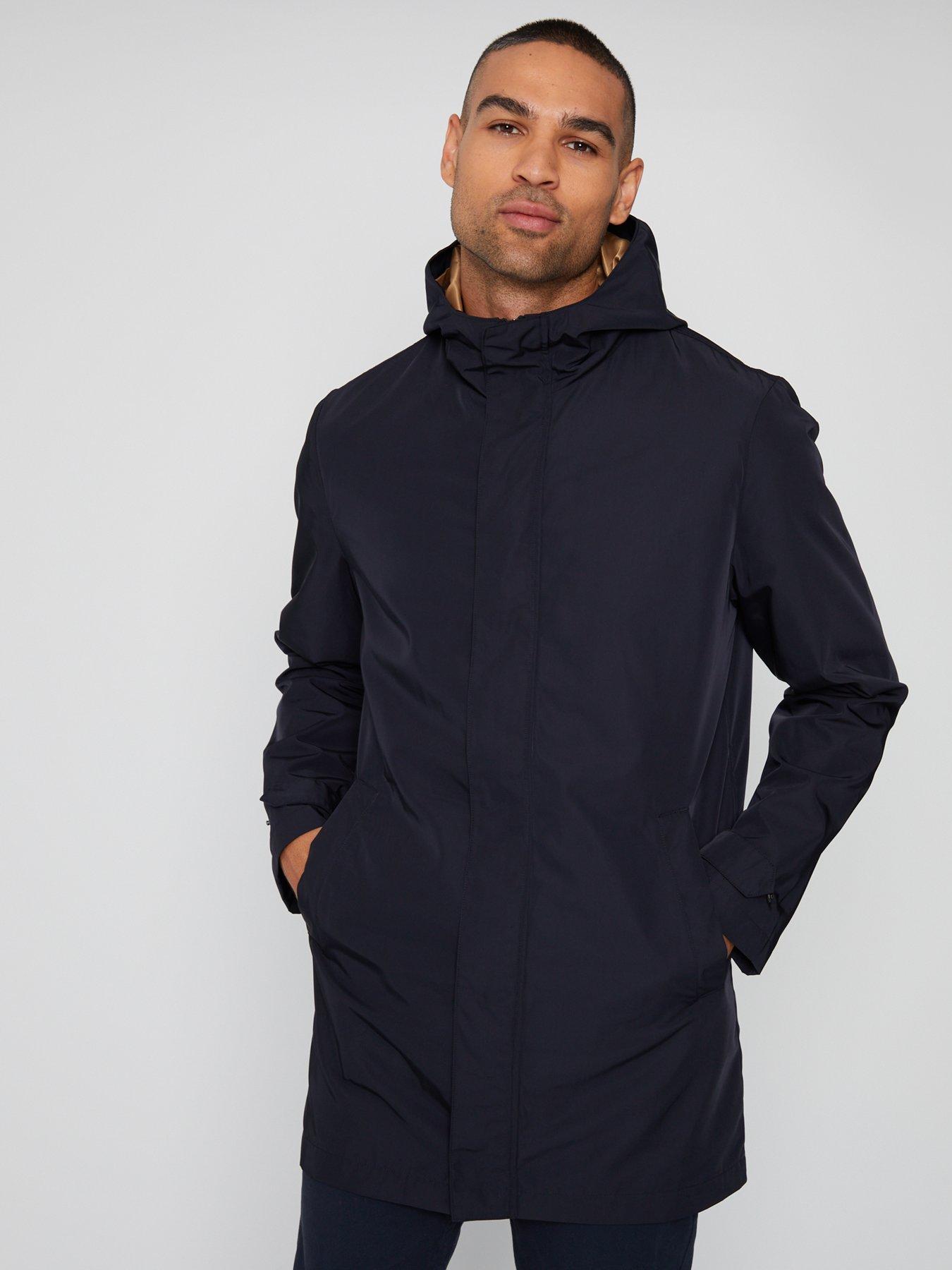 Image 1 of 4 of Threadbare Mens Hooded Lightweight Longline Boynton Jacket - Navy