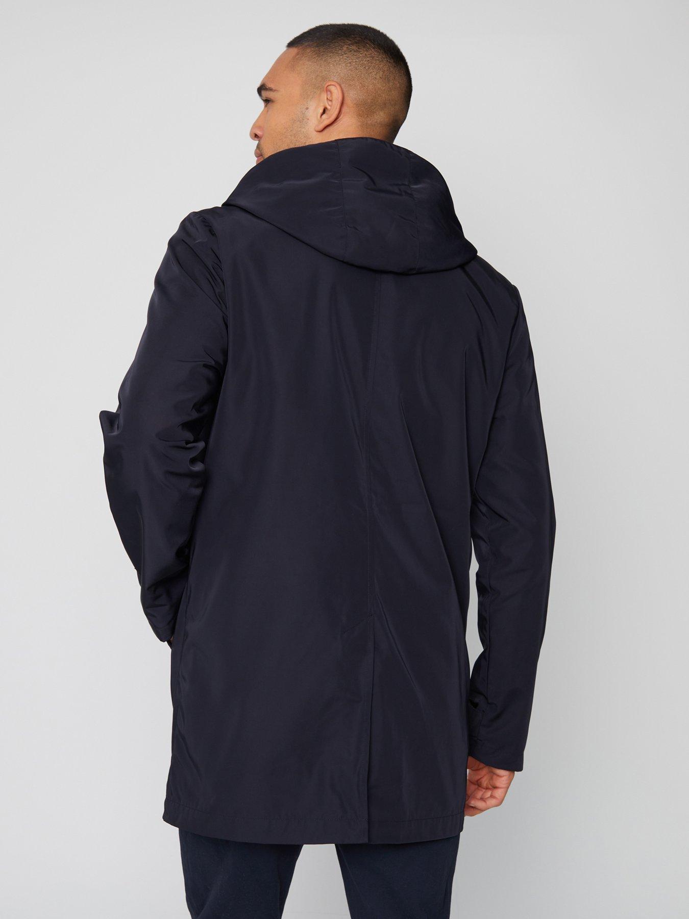 Image 2 of 4 of Threadbare Mens Hooded Lightweight Longline Boynton Jacket - Navy