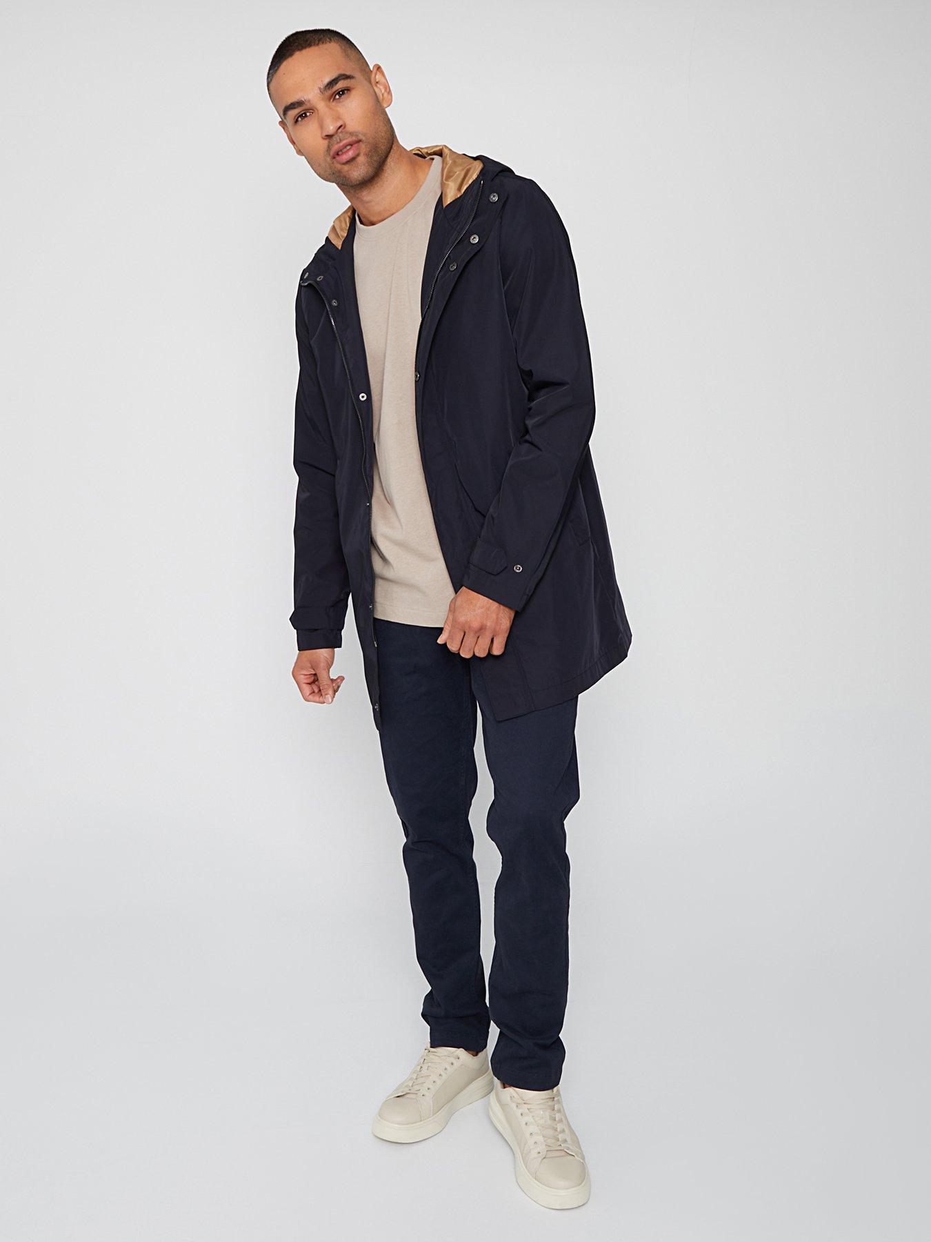 Image 3 of 4 of Threadbare Mens Hooded Lightweight Longline Boynton Jacket - Navy