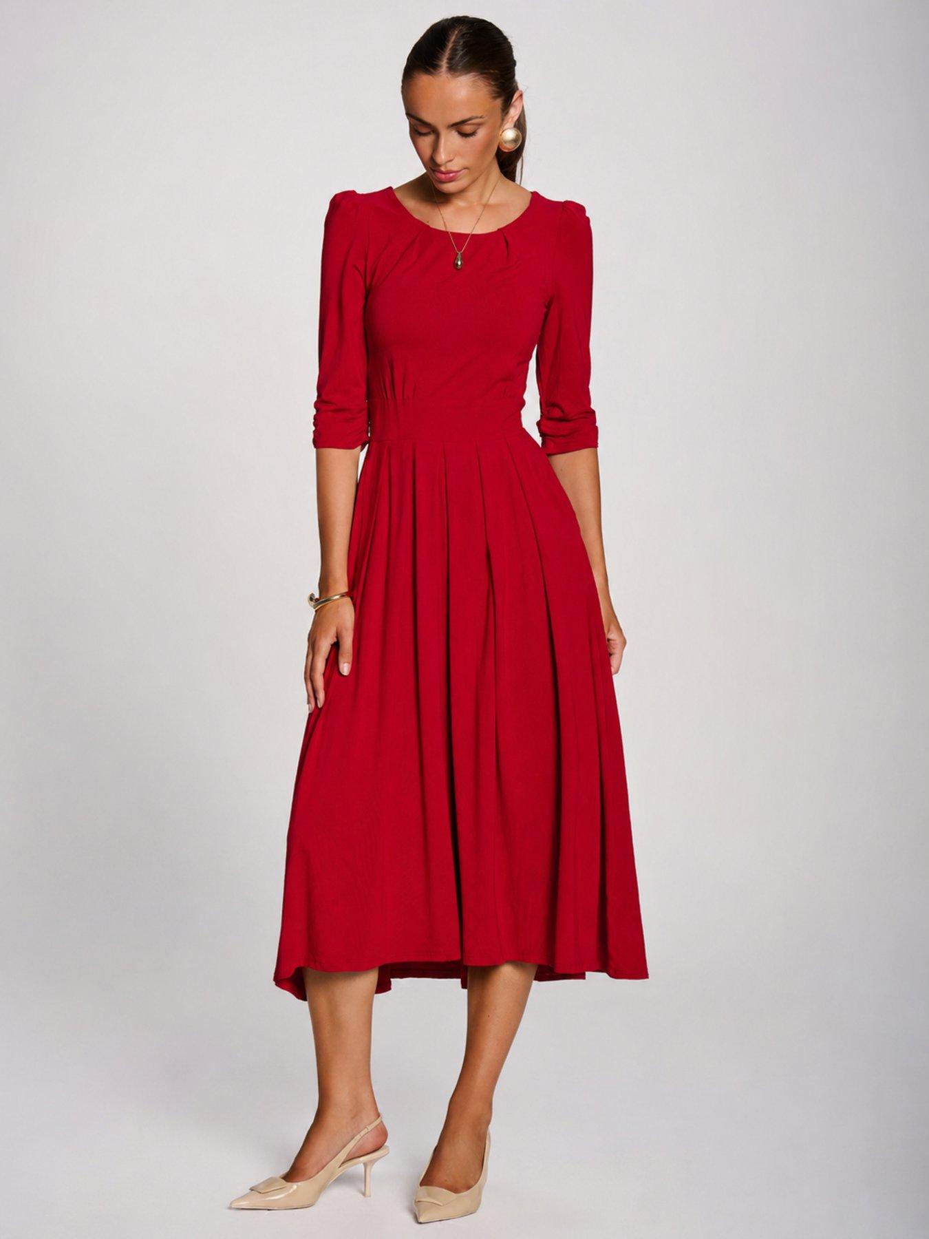 Image 1 of 7 of Jolie Moi 3/4 Sleeve Modal Viscose Midi Dress