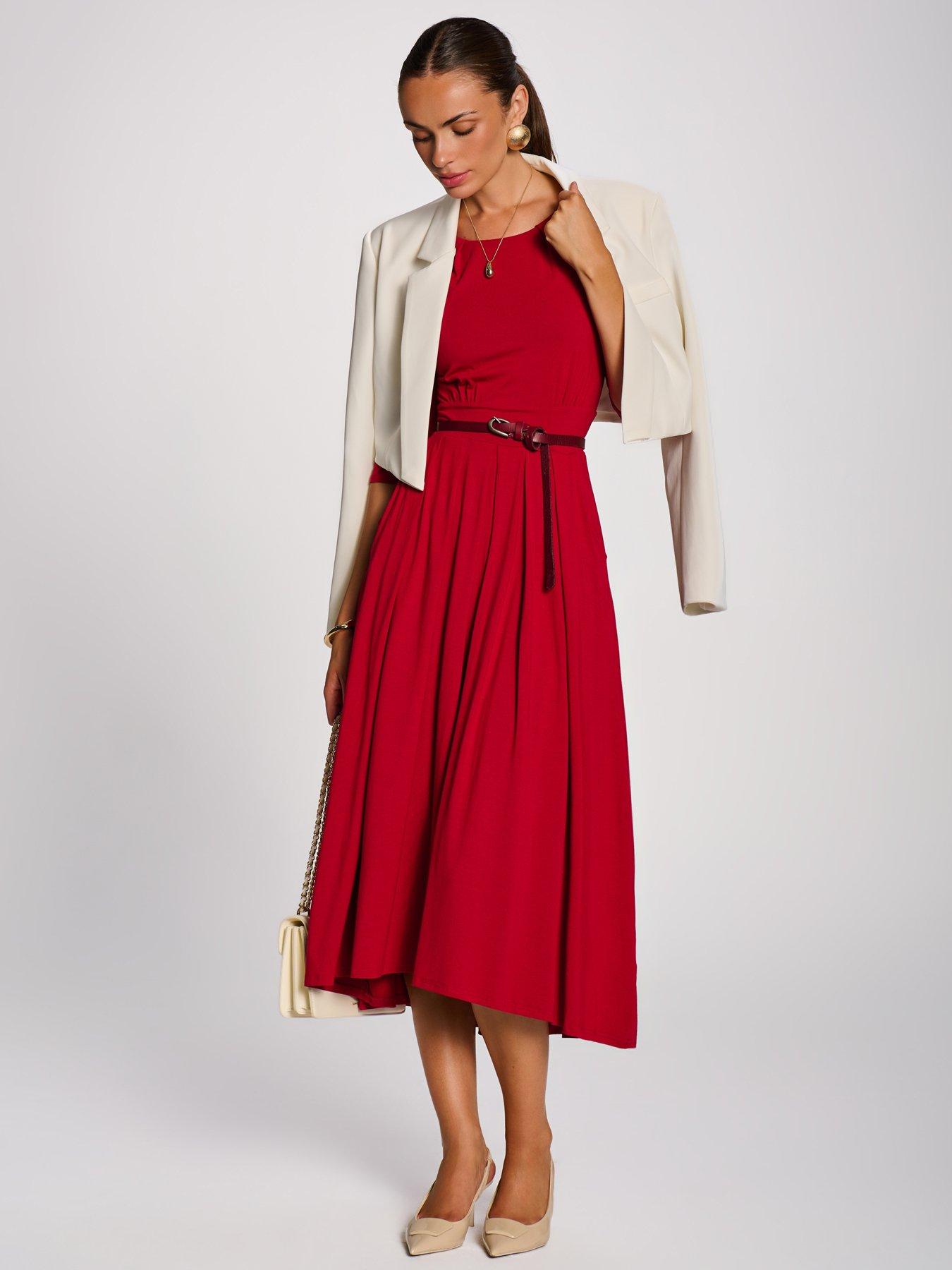 Image 3 of 7 of Jolie Moi 3/4 Sleeve Modal Viscose Midi Dress