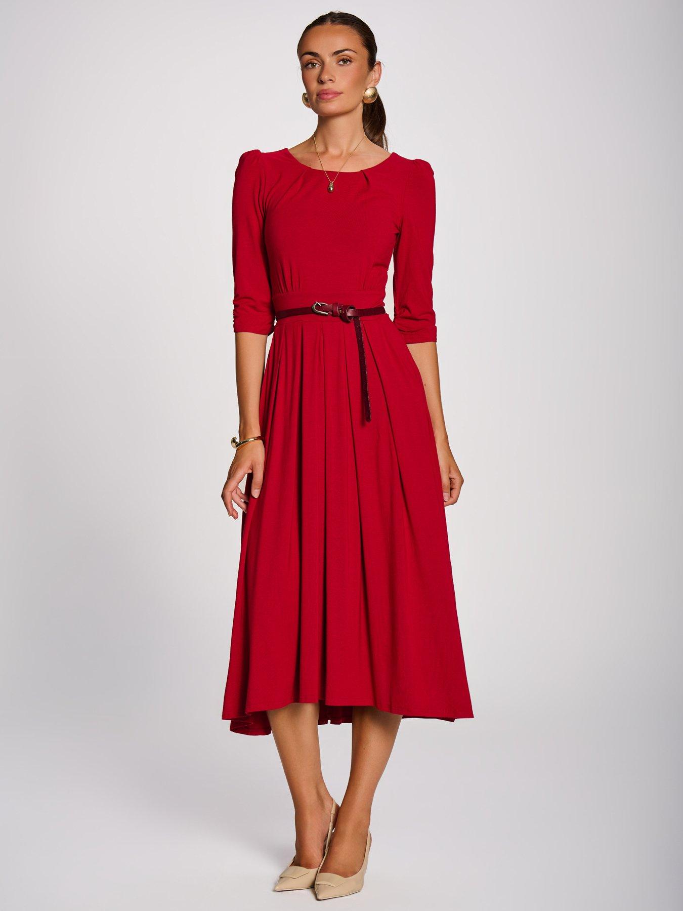 Image 5 of 7 of Jolie Moi 3/4 Sleeve Modal Viscose Midi Dress