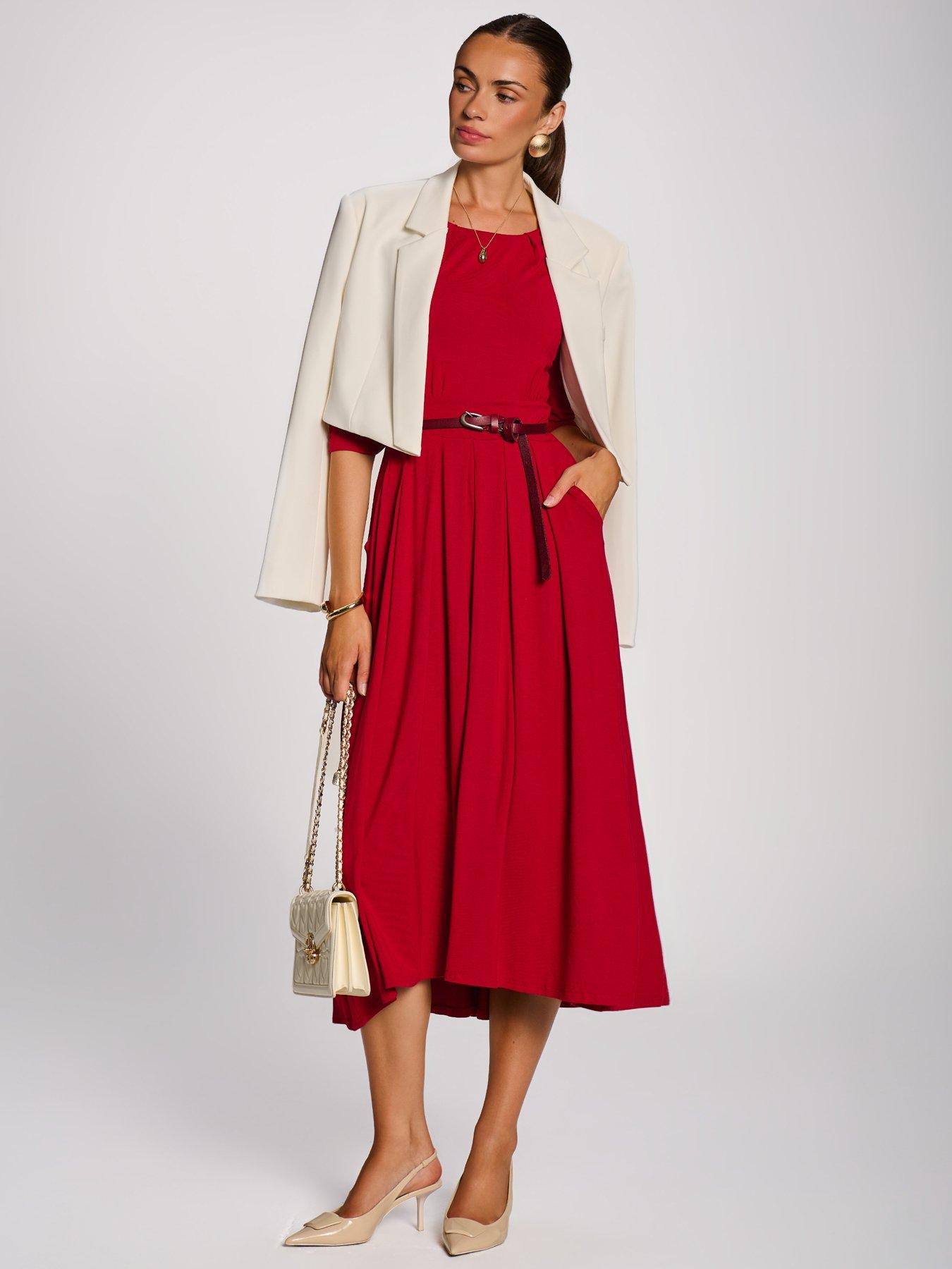 Image 6 of 7 of Jolie Moi 3/4 Sleeve Modal Viscose Midi Dress