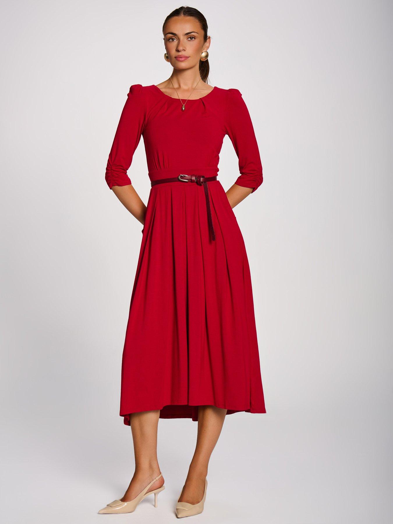 Image 7 of 7 of Jolie Moi 3/4 Sleeve Modal Viscose Midi Dress