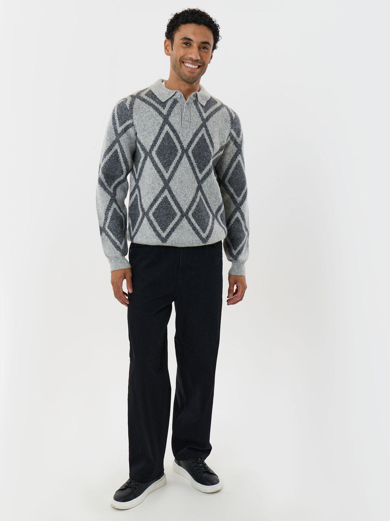 Image 3 of 5 of Threadbare Mens Morin Knitted Polo Shirt - Grey