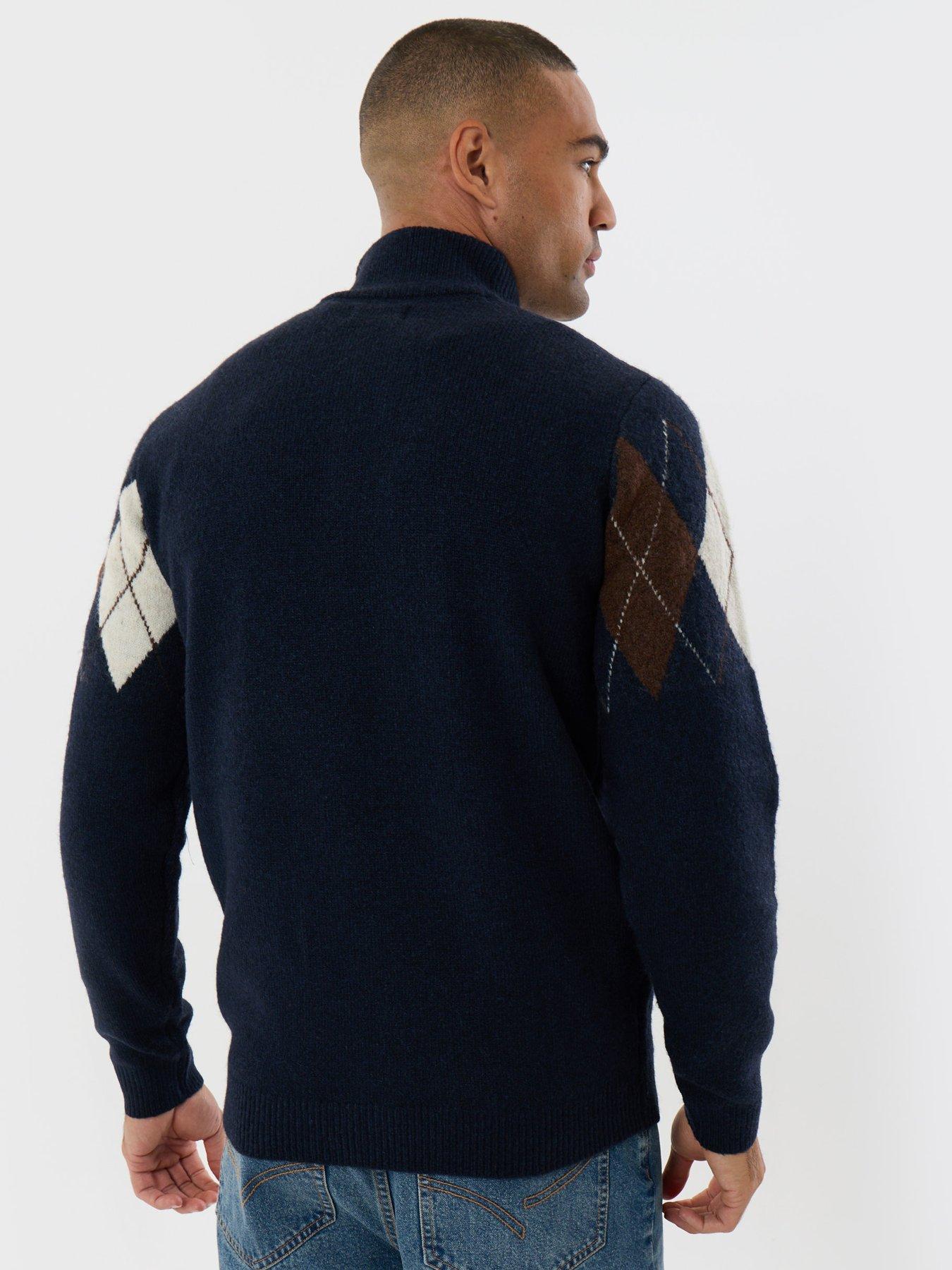 Image 2 of 4 of Threadbare Mens Jumper 1/4 Zip Hampton - Navy 7gg (was Haddington)