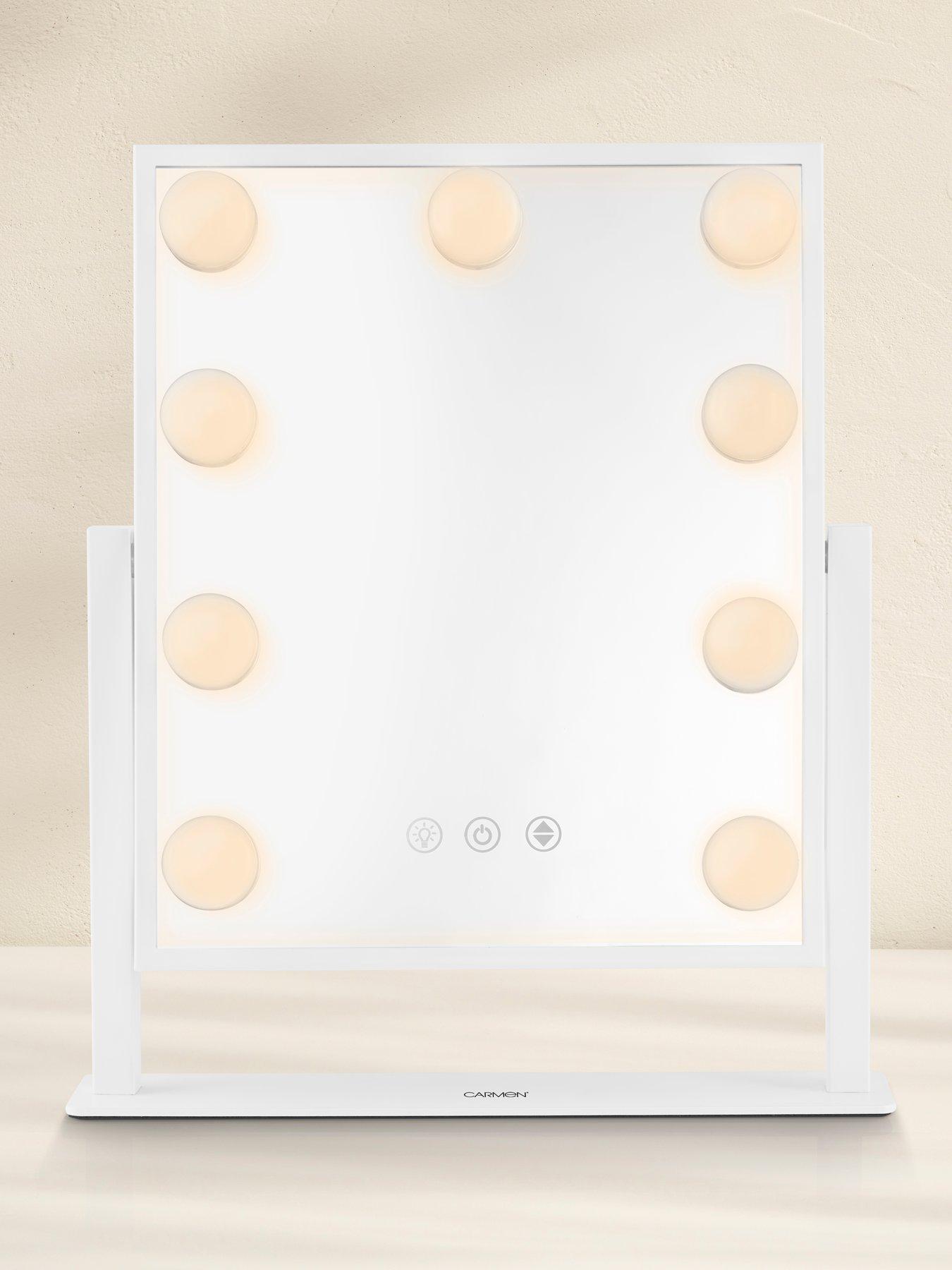 Carmen Vanity Mirror Hollywood 9 Bulb White LED Lights Touch Control USB Type-C - Image 10