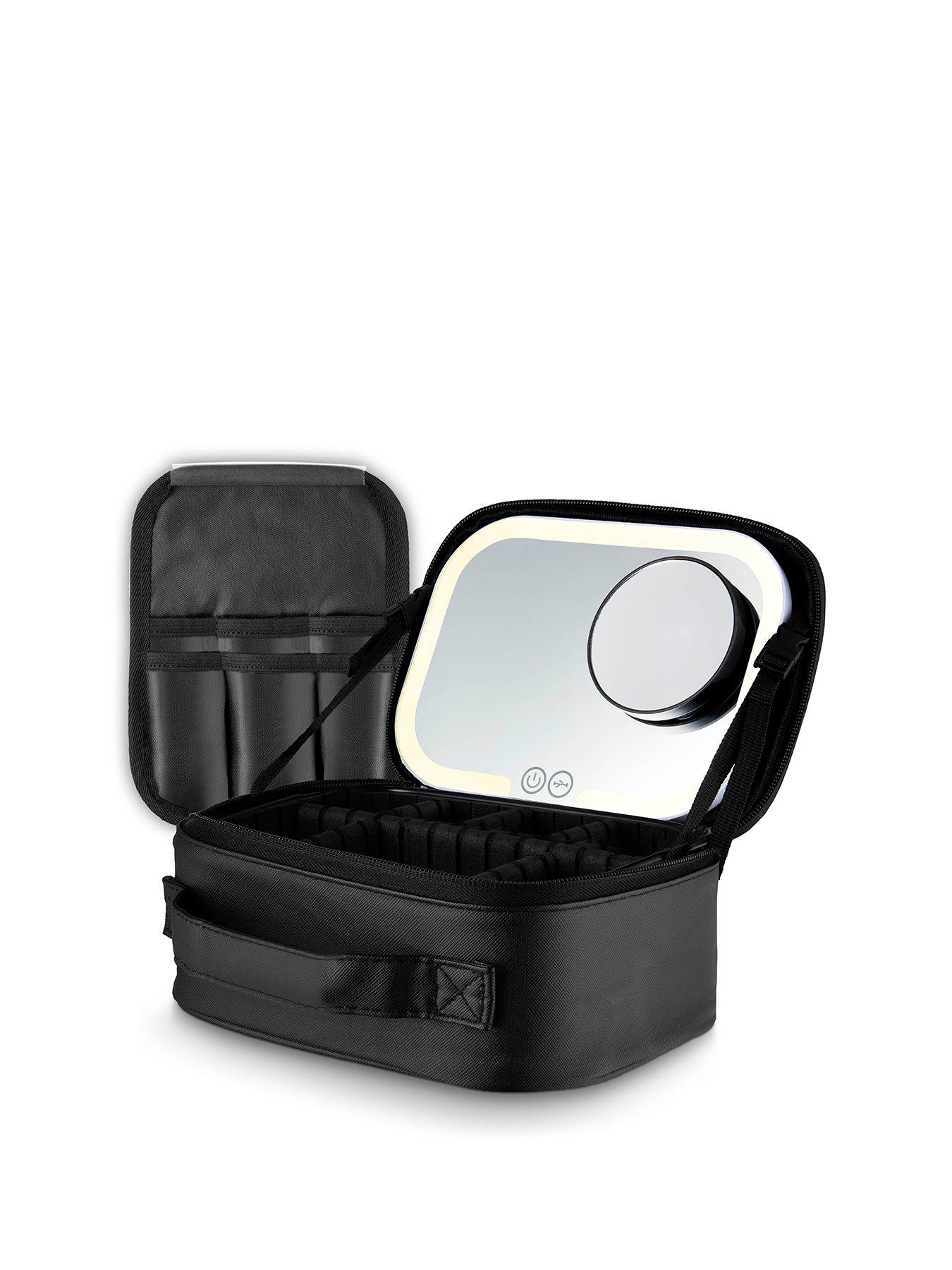 Image 2 of 7 of Carmen Travel Cosmetic Case With Led Mirror, 3 Light Modes, Black