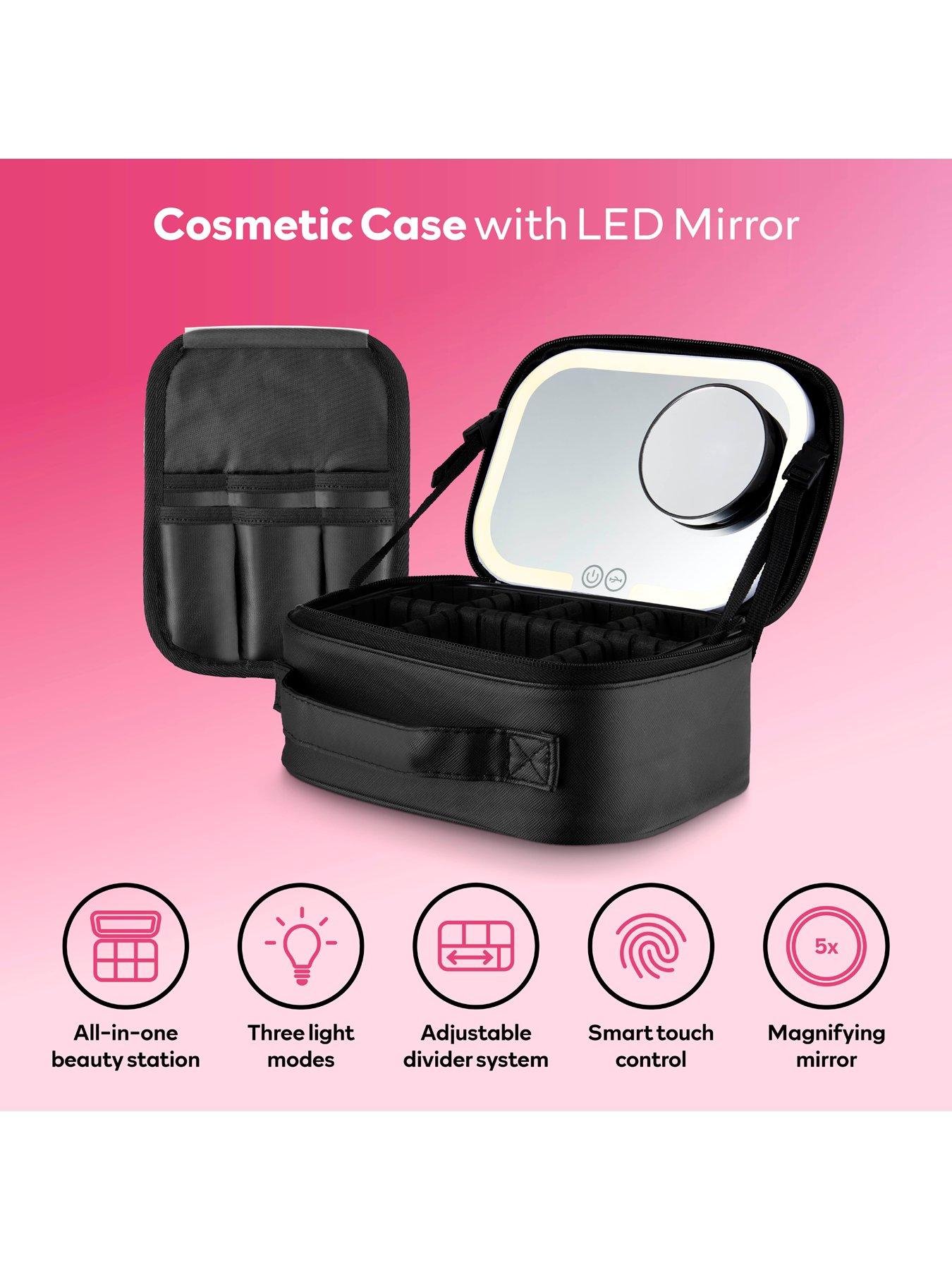 Image 3 of 7 of Carmen Travel Cosmetic Case With Led Mirror, 3 Light Modes, Black