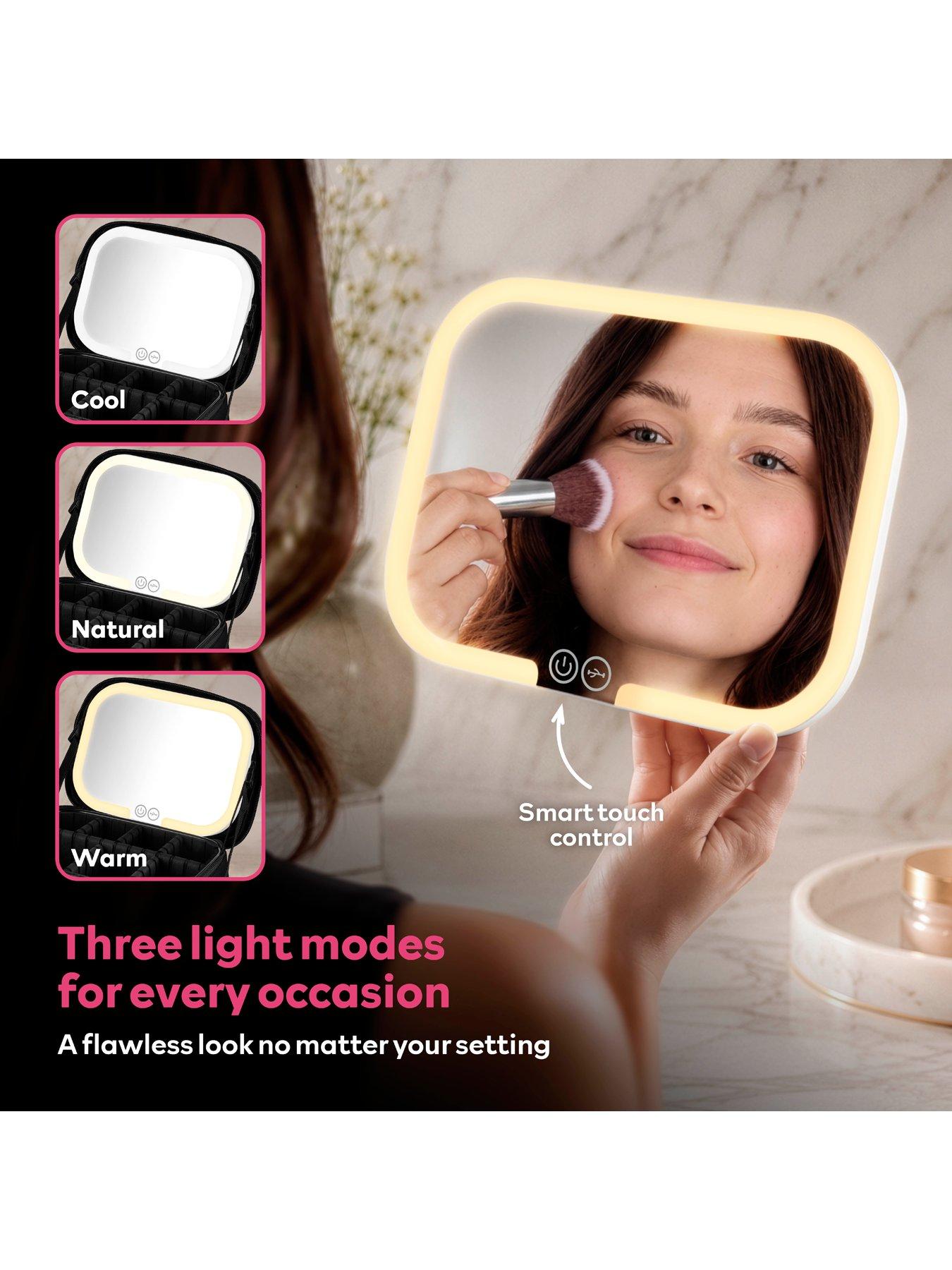 Image 5 of 7 of Carmen Travel Cosmetic Case With Led Mirror, 3 Light Modes, Black