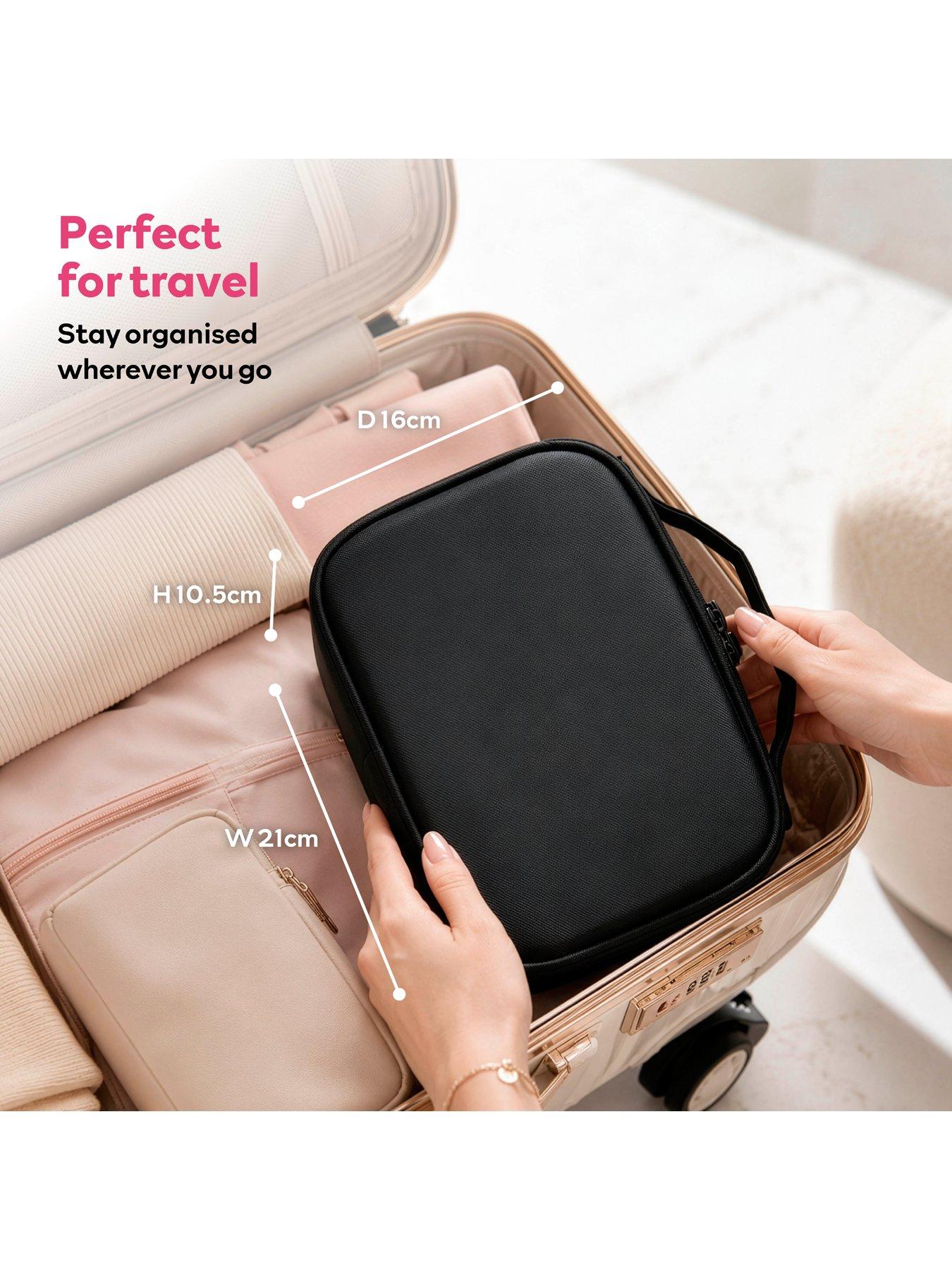 Image 7 of 7 of Carmen Travel Cosmetic Case With Led Mirror, 3 Light Modes, Black