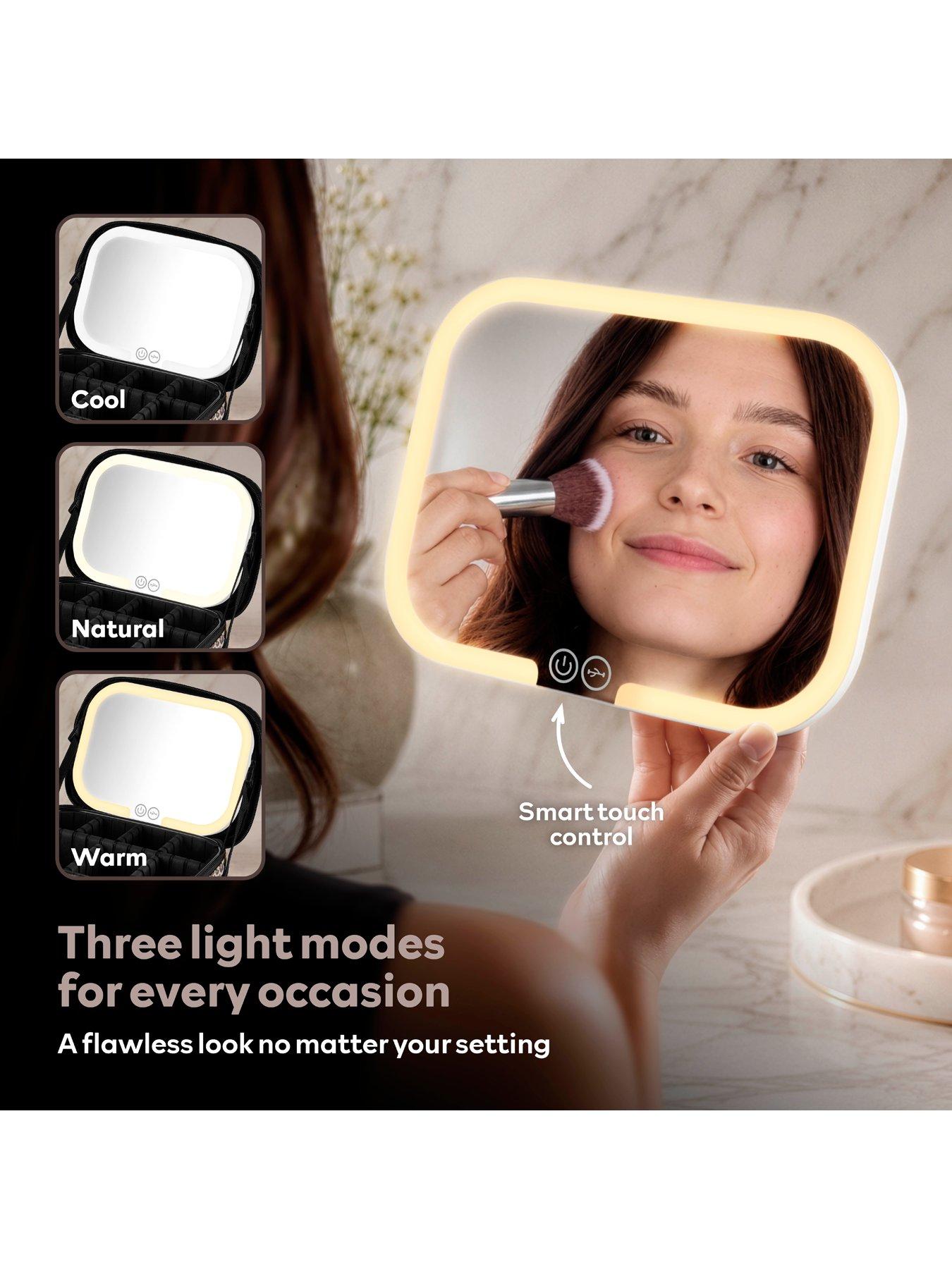 Image 4 of 7 of Carmen Travel Cosmetic Case With Led Mirror, 3 Light Modes, Leopard Print