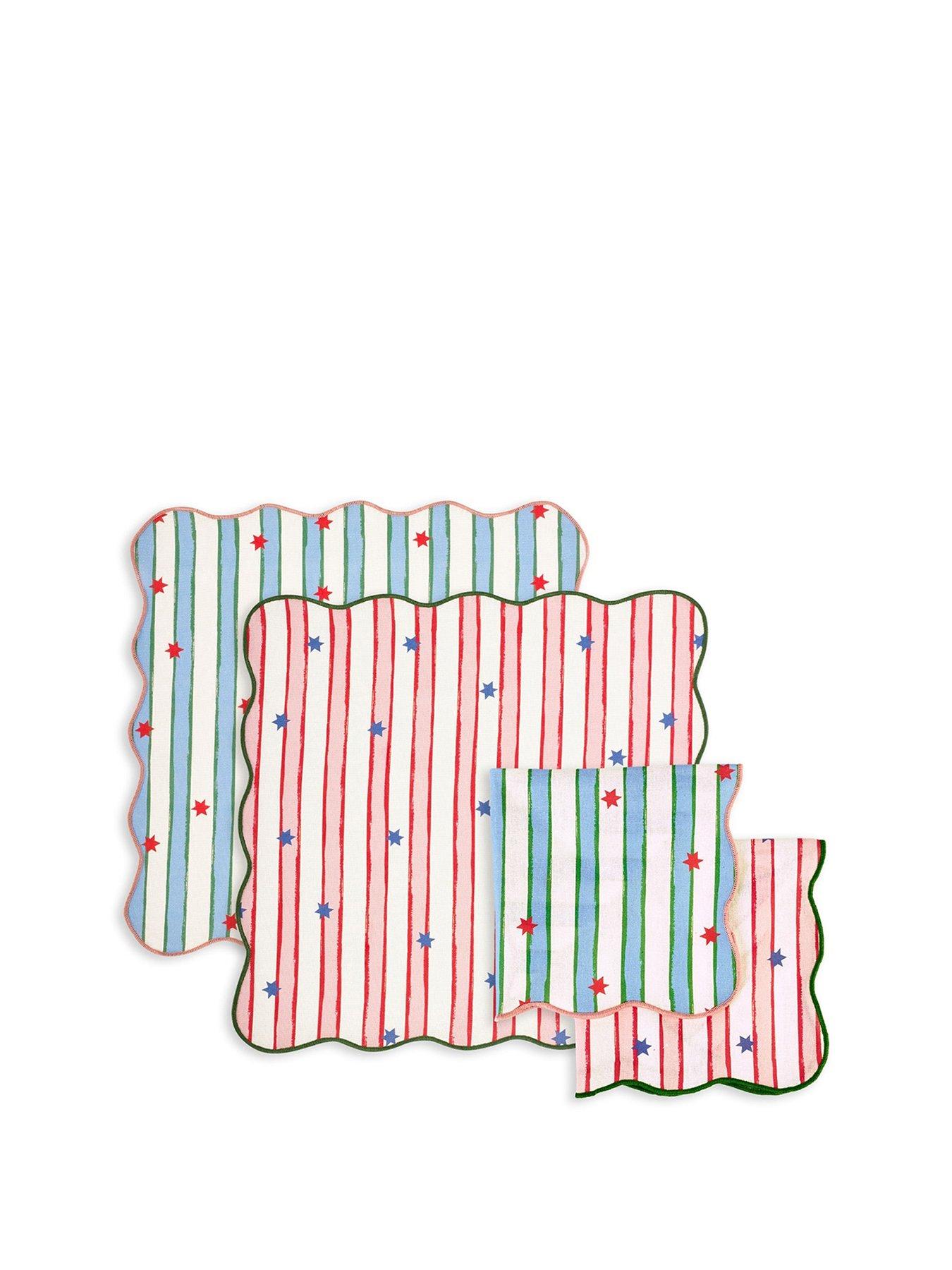 Image 2 of 6 of Eleanor Bowmer Stars &amp; Stripe Christmas Napkins - Set Of 4