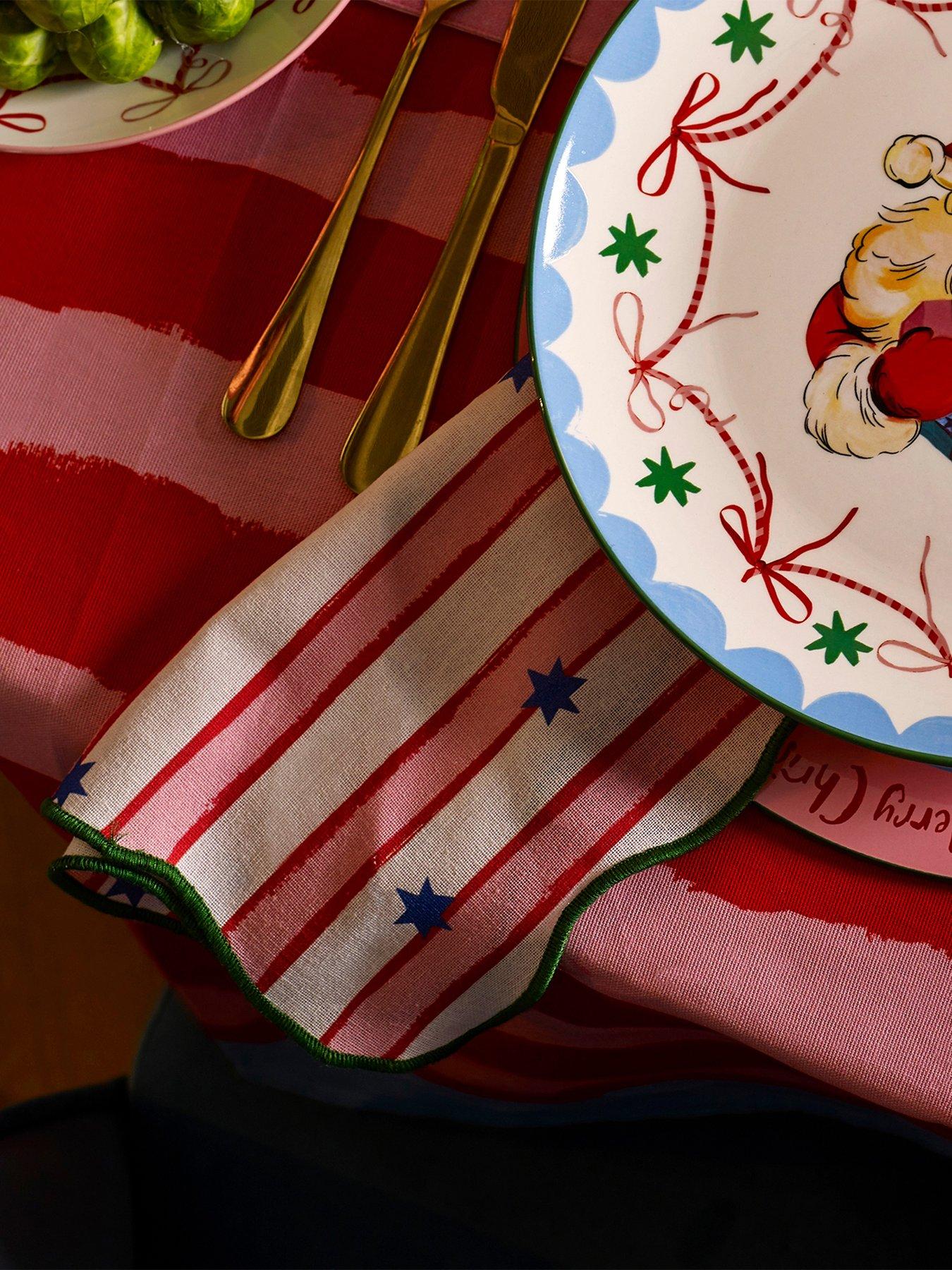 Image 3 of 6 of Eleanor Bowmer Stars &amp; Stripe Christmas Napkins - Set Of 4