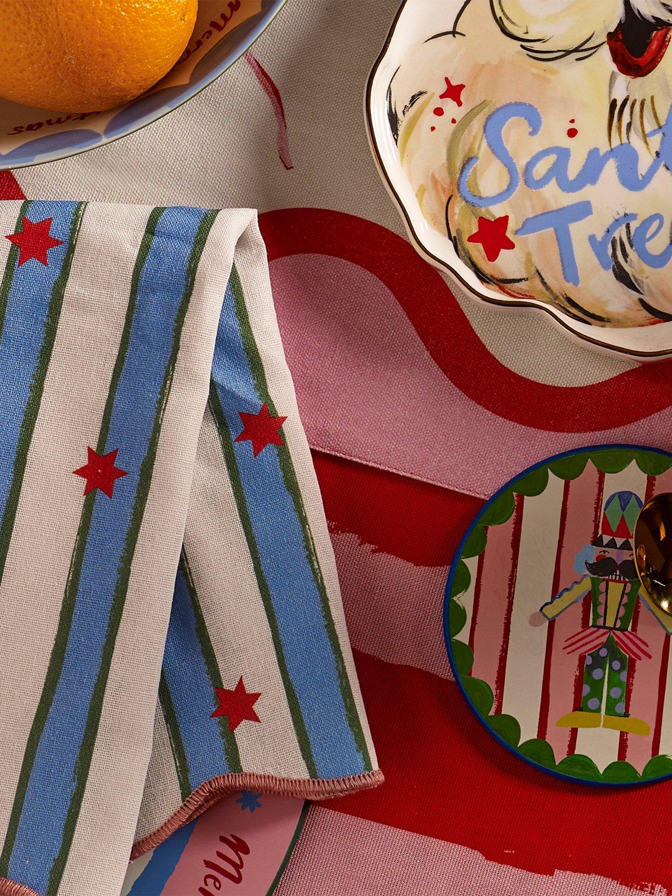 Image 4 of 6 of Eleanor Bowmer Stars &amp; Stripe Christmas Napkins - Set Of 4