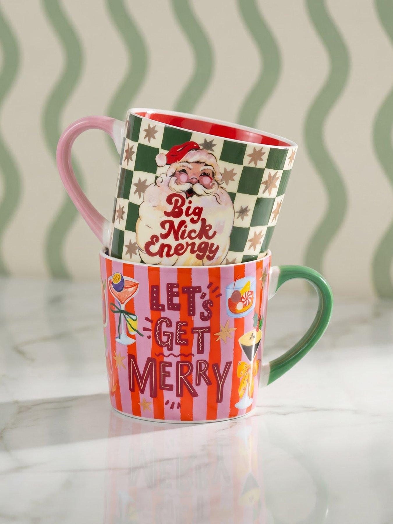 Image 1 of 6 of Eleanor Bowmer Big Nick Energy And Let's Get Merry Set Of 2 Mugs