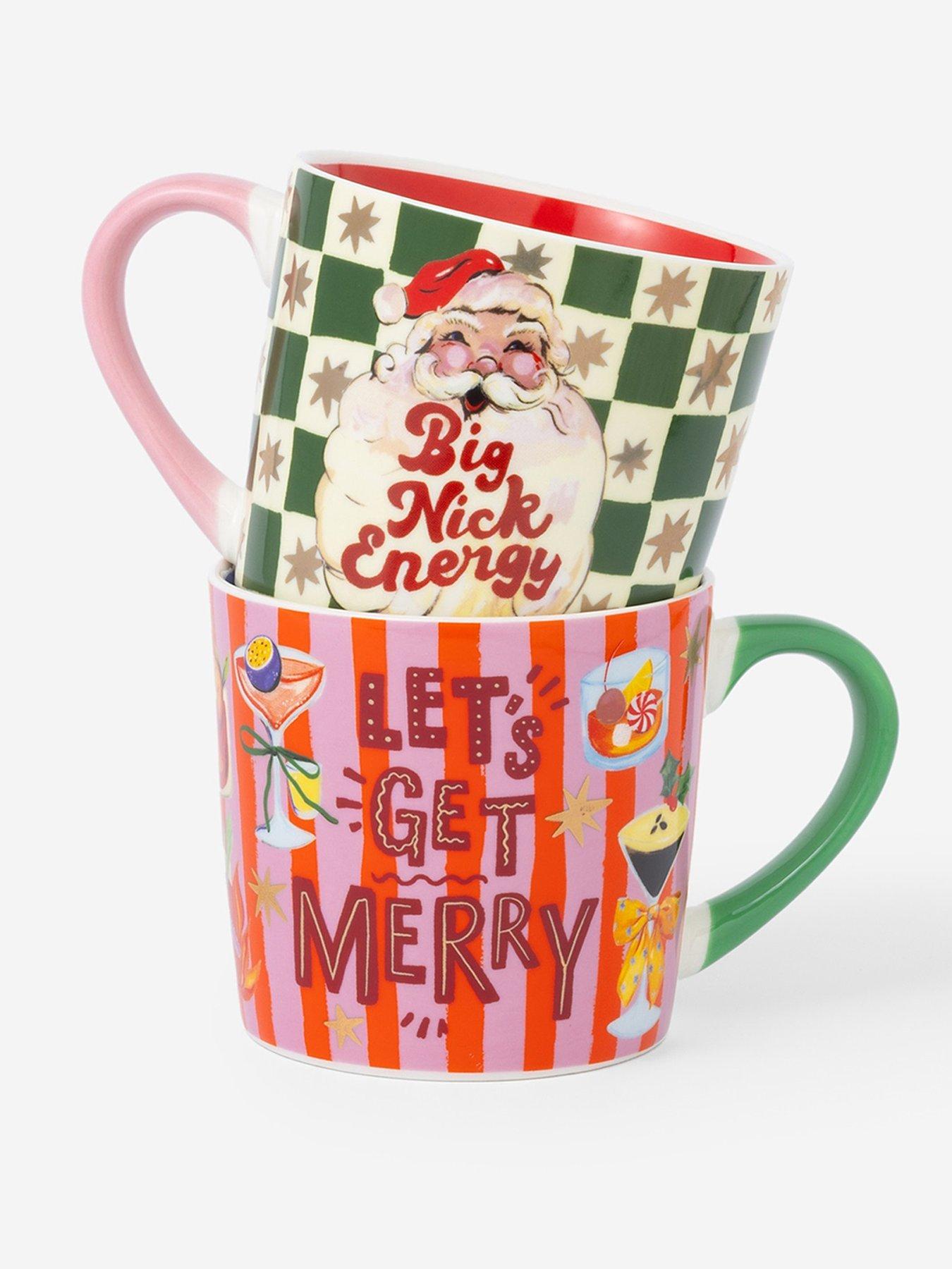 Image 6 of 6 of Eleanor Bowmer Big Nick Energy And Let's Get Merry Set Of 2 Mugs