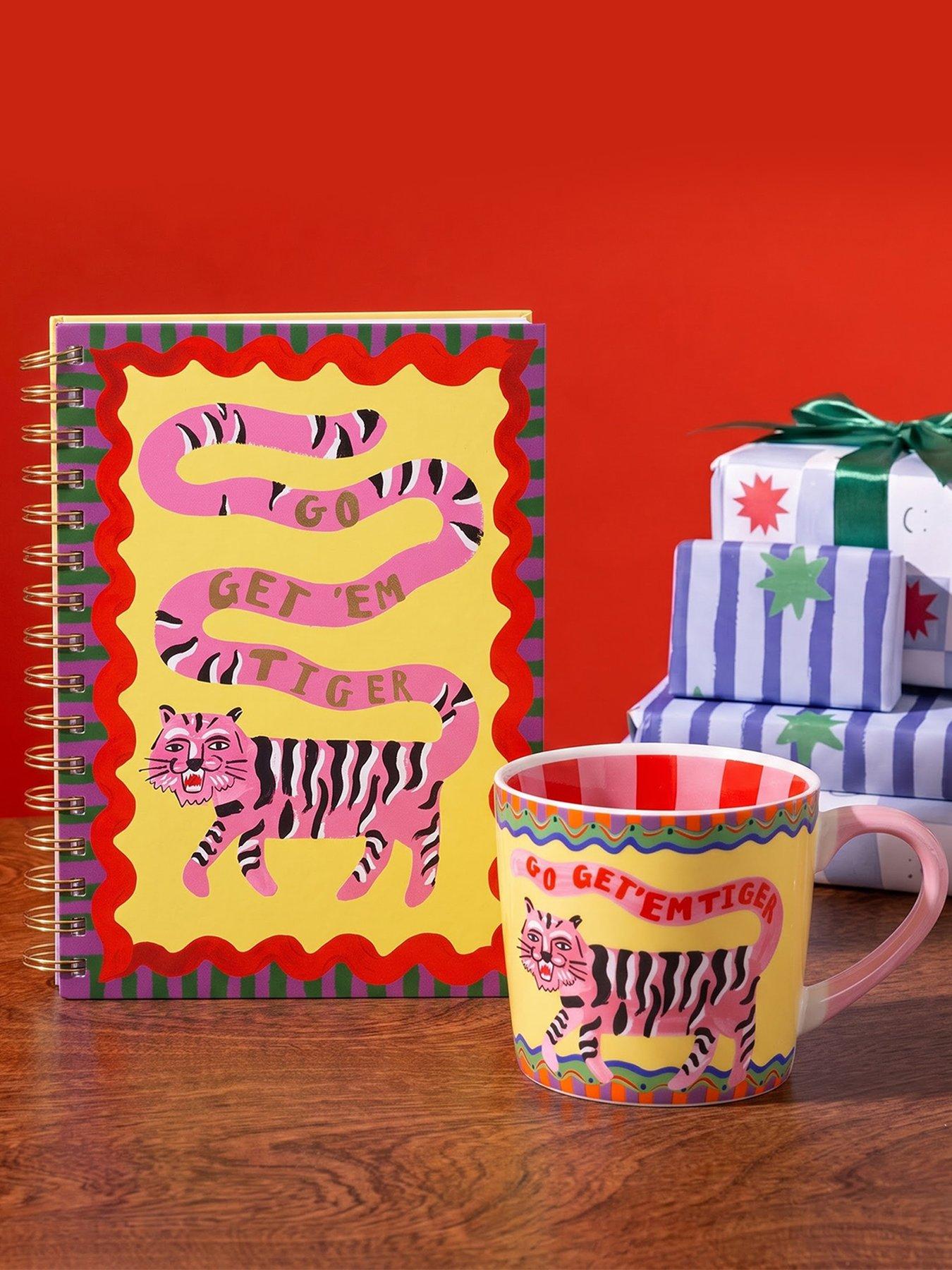 Image 1 of 7 of Eleanor Bowmer Go Get Em Tiger A5 Spiral Notebook &amp; Mug Set