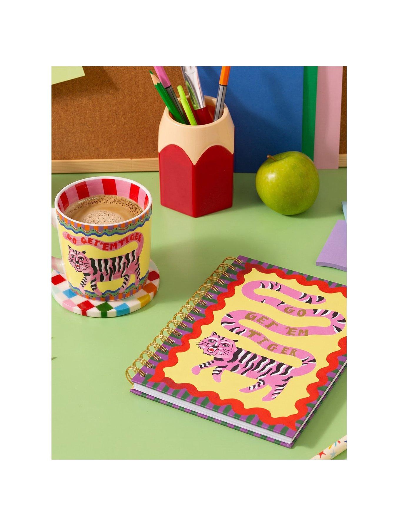 Image 2 of 7 of Eleanor Bowmer Go Get Em Tiger A5 Spiral Notebook &amp; Mug Set
