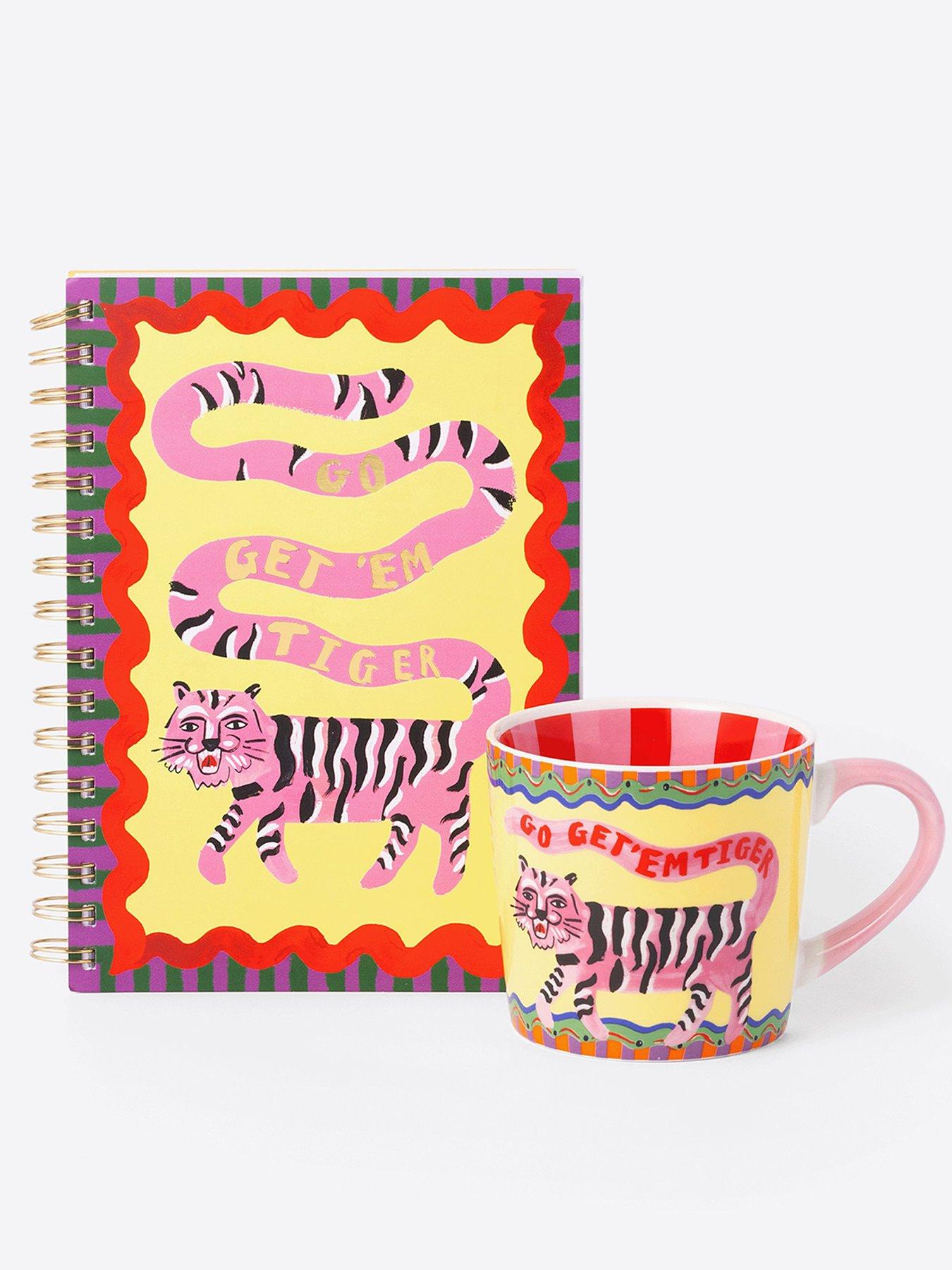 Image 7 of 7 of Eleanor Bowmer Go Get Em Tiger A5 Spiral Notebook &amp; Mug Set