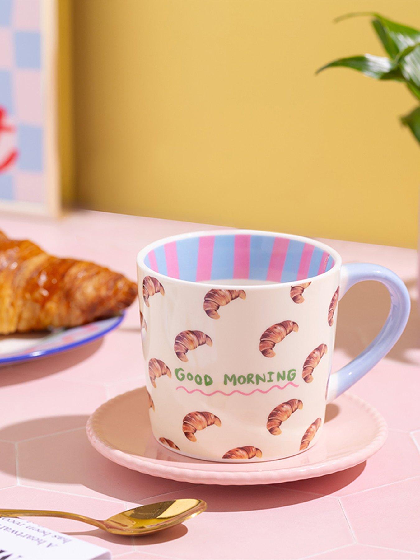 Image 3 of 5 of Eleanor Bowmer Good Morning Croissant Mug &amp; Ohh Lala Croissant Mug Set