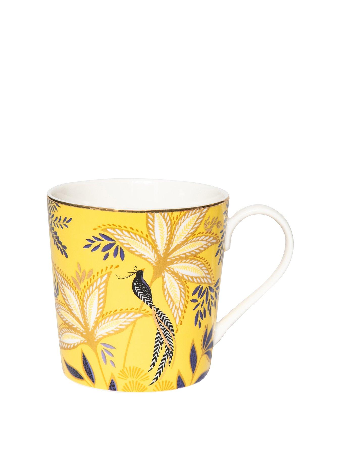 Image 2 of 5 of Sara Miller Anniversary Birds &amp; Bloom Mug - Yellow