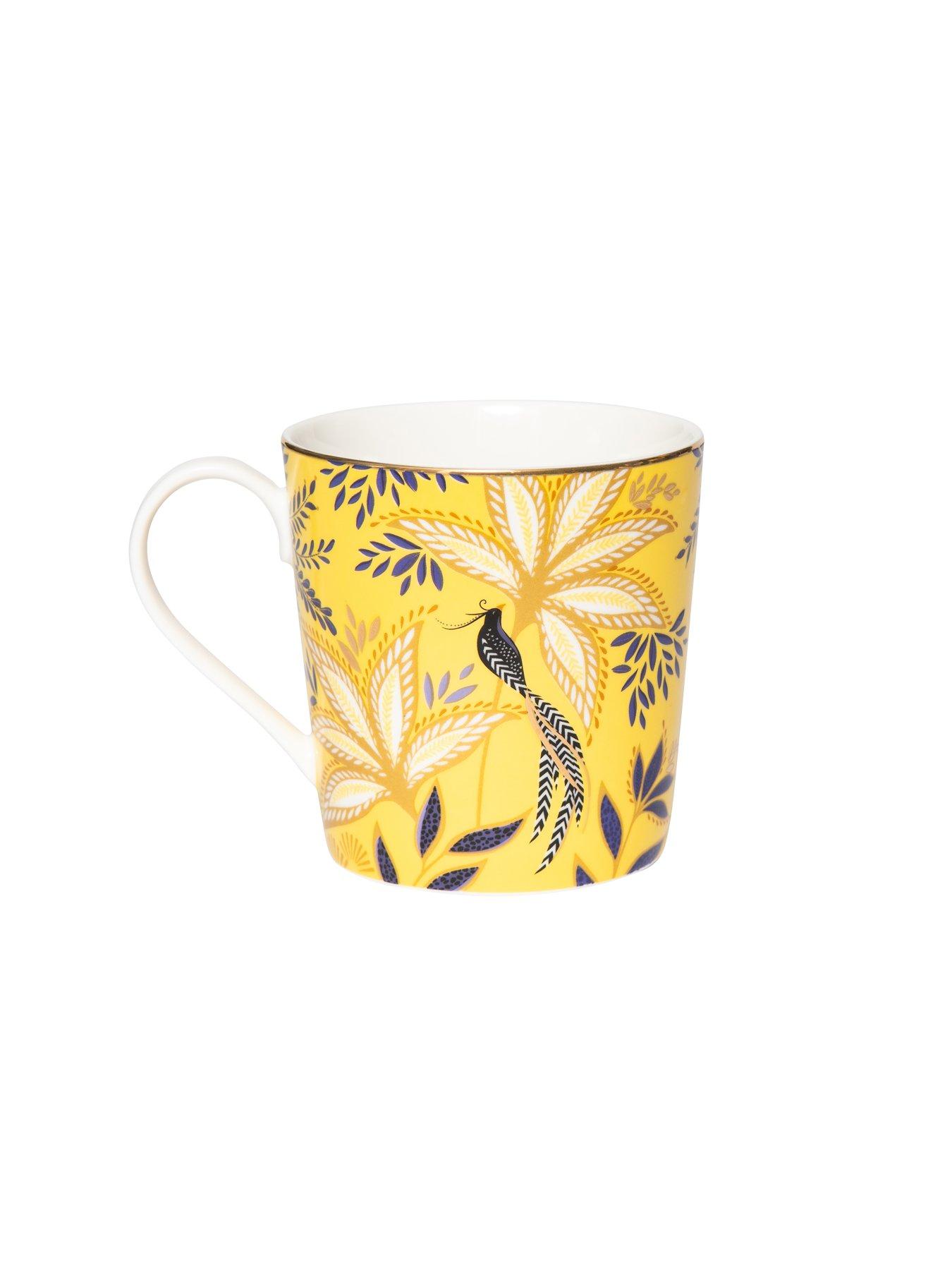 Image 3 of 5 of Sara Miller Anniversary Birds &amp; Bloom Mug - Yellow
