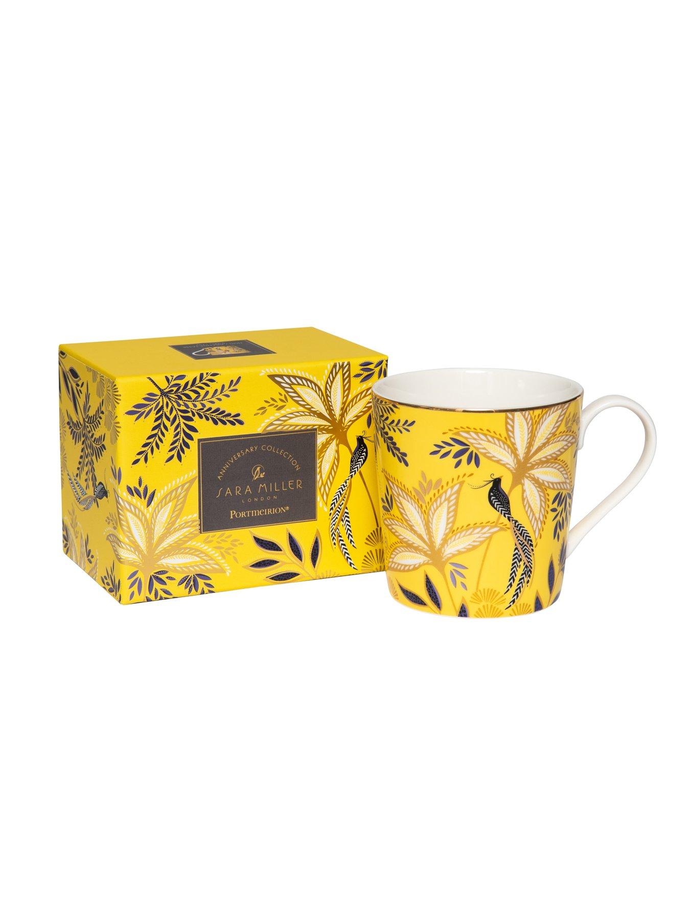 Image 4 of 5 of Sara Miller Anniversary Birds &amp; Bloom Mug - Yellow