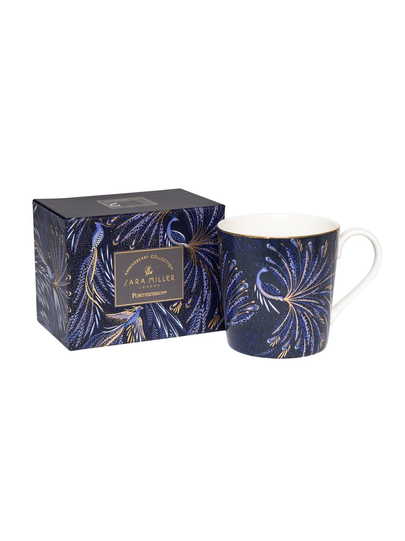 Image 5 of 6 of Sara Miller Anniversary Peacock Parade Mug - Blue