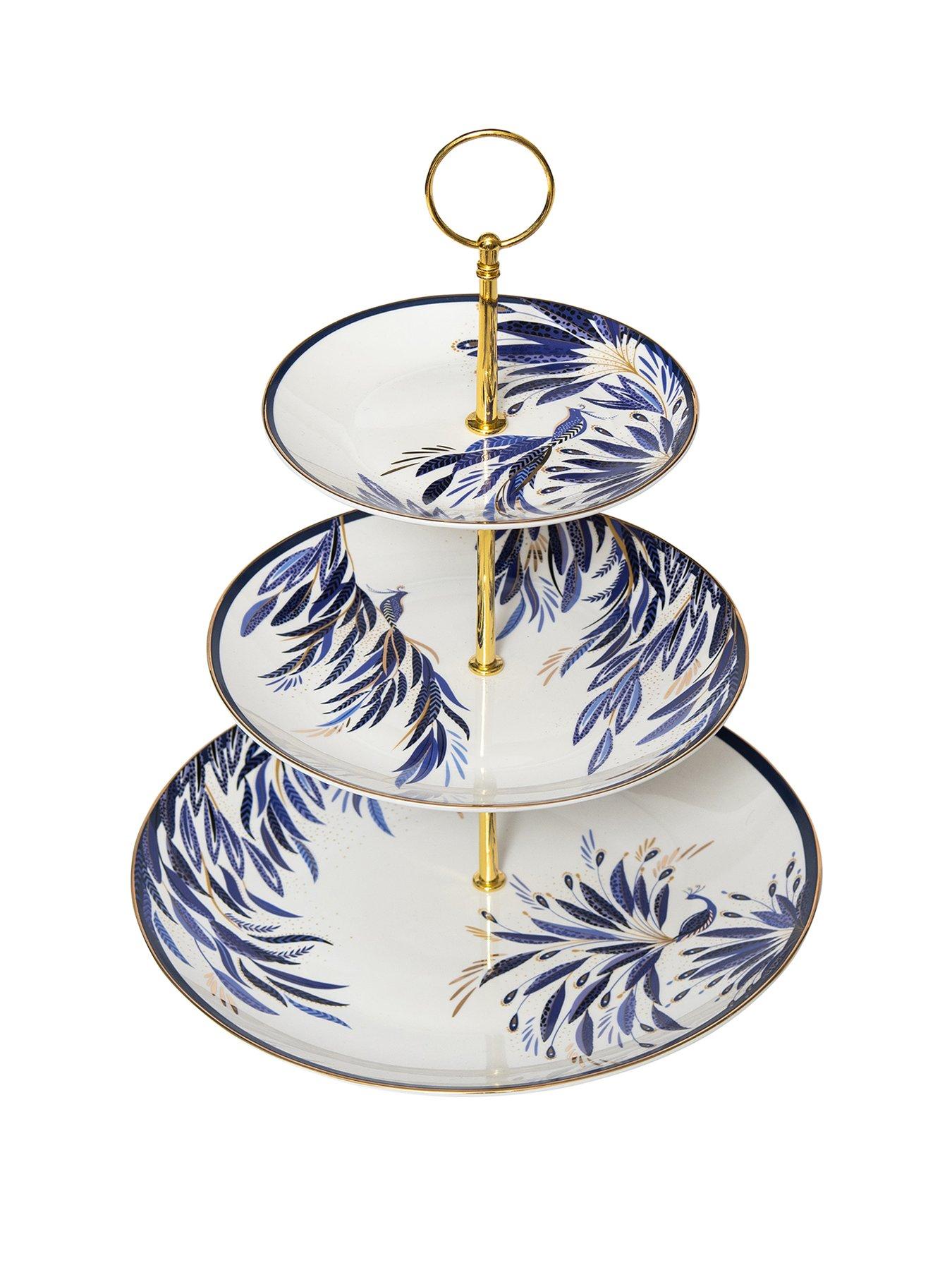 Image 2 of 4 of Sara Miller Anniversary 3 Tier Cake Stand - Feather Tail