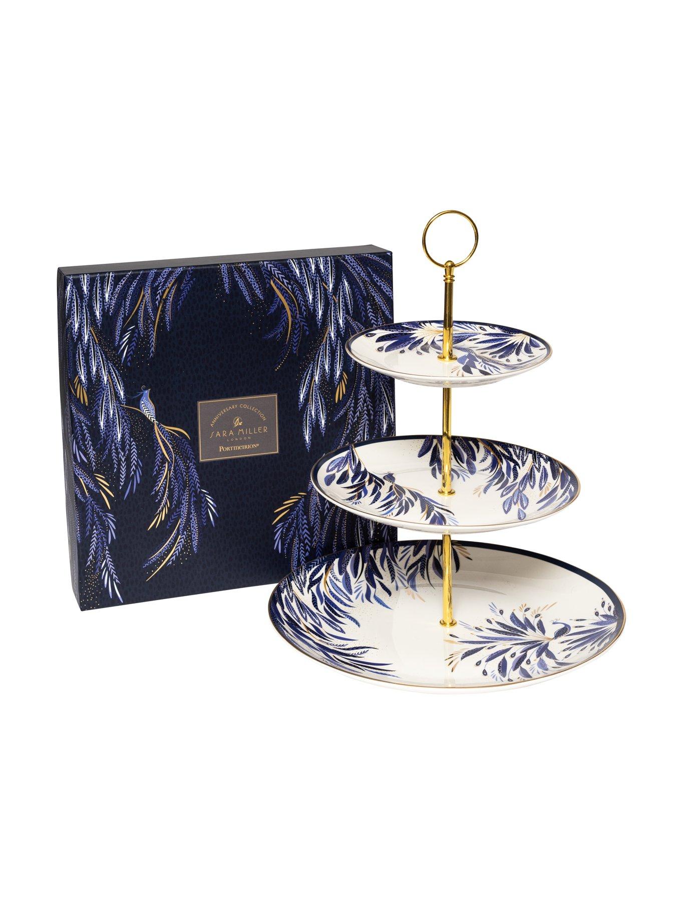 Image 3 of 4 of Sara Miller Anniversary 3 Tier Cake Stand - Feather Tail