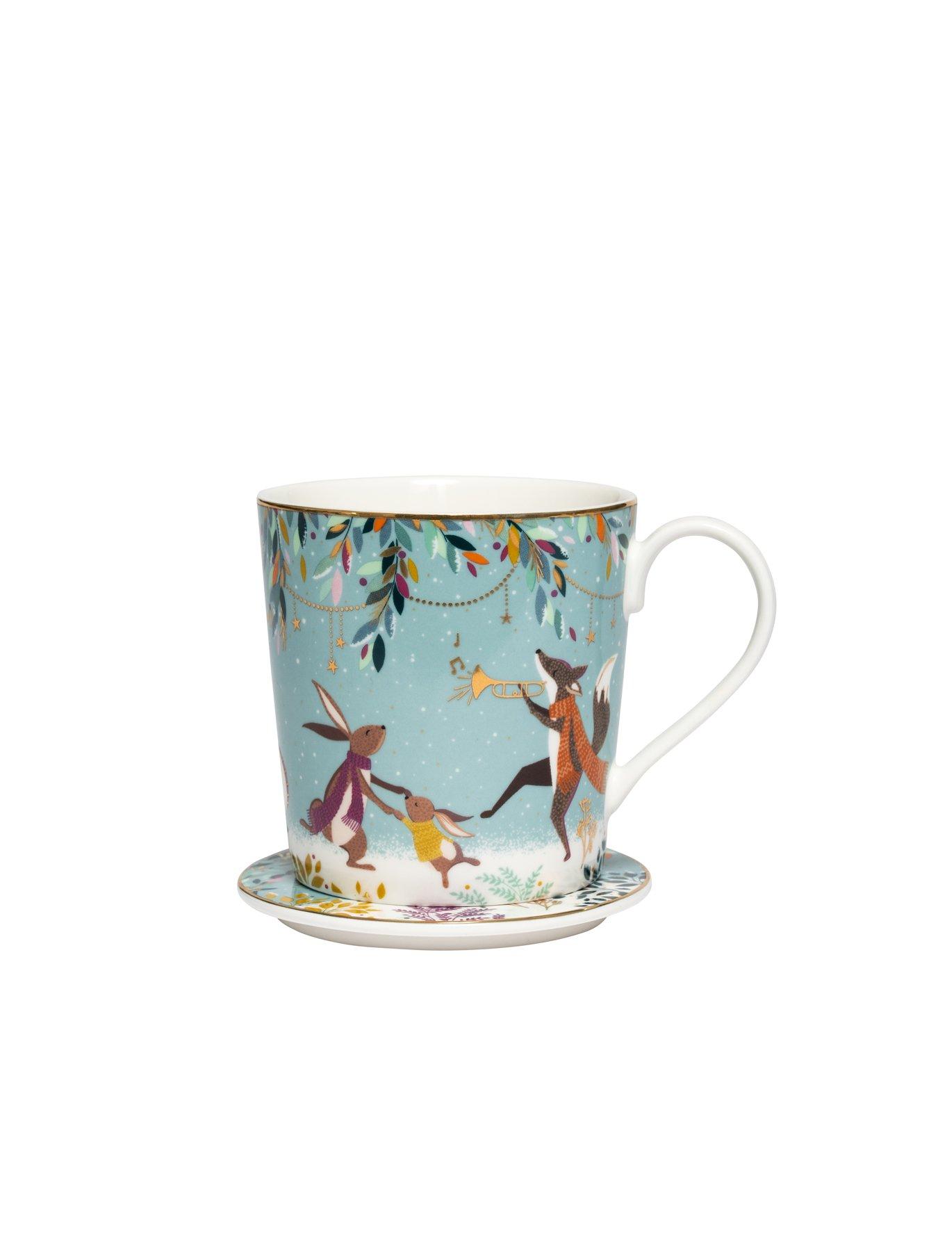 Image 3 of 7 of Sara Miller Woodland Tales Mug and Coaster Gift Set