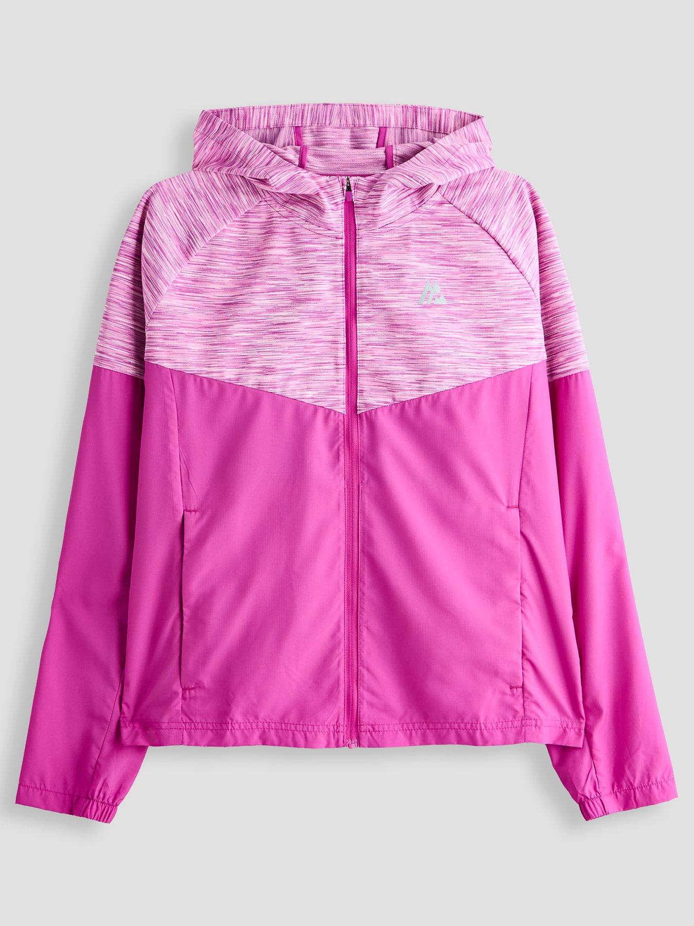Image 1 of 6 of Montirex Junior Girls Trail Adjustable Bungees Reflective Windbreaker - Pink