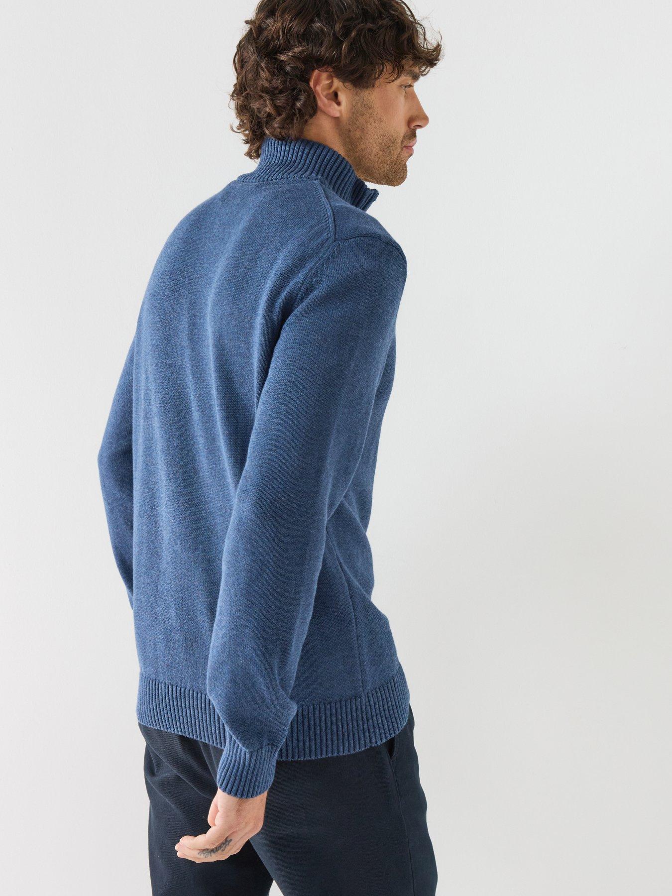 Image 2 of 6 of GANT Gant Cotton Half-Zip Knitted Jumper - Blue