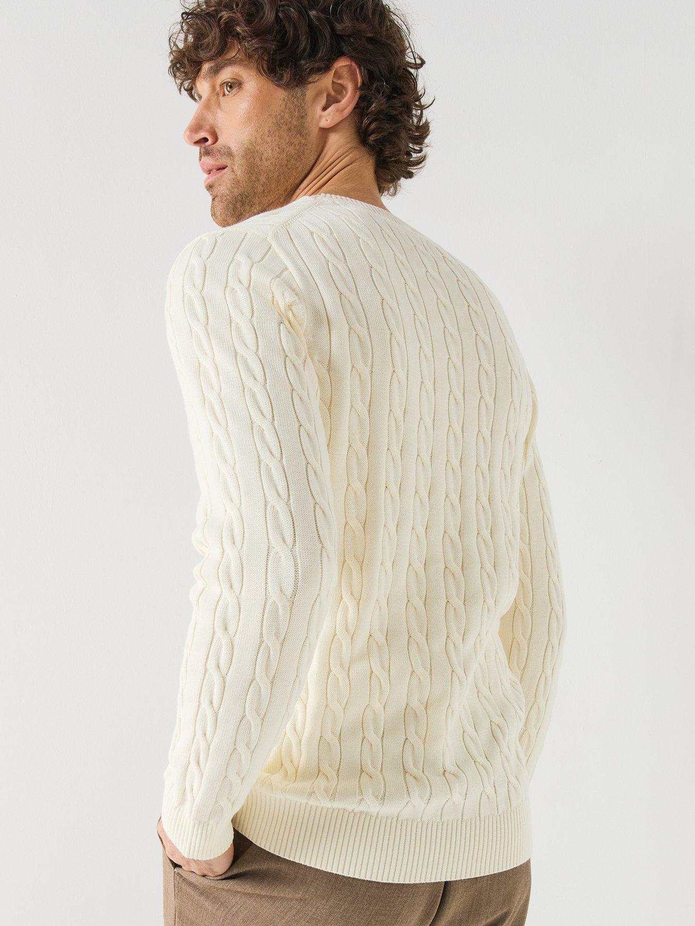 Image 2 of 6 of GANT Gant Classic Cable Knitted Jumper - Cream