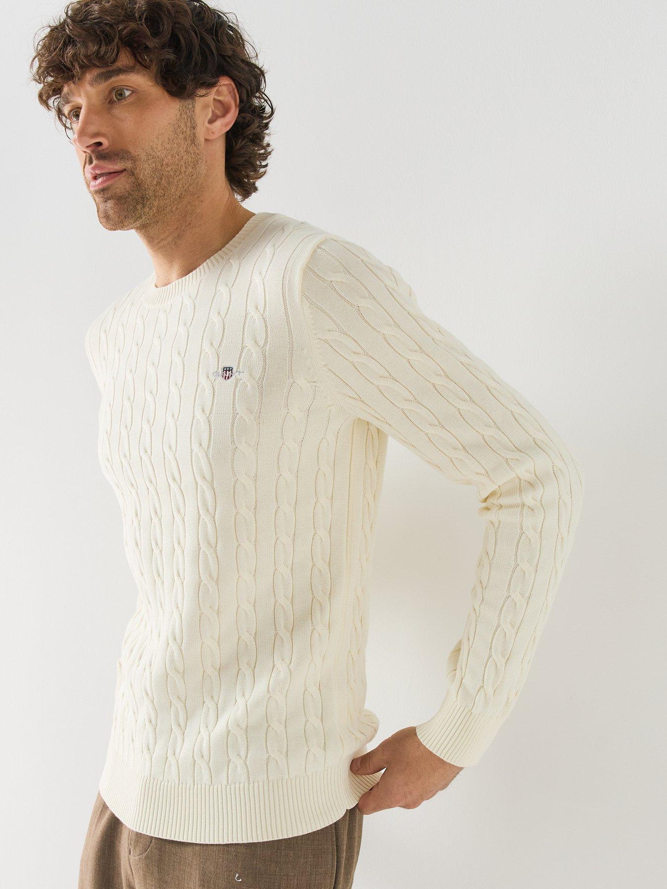 Image 5 of 6 of GANT Gant Classic Cable Knitted Jumper - Cream