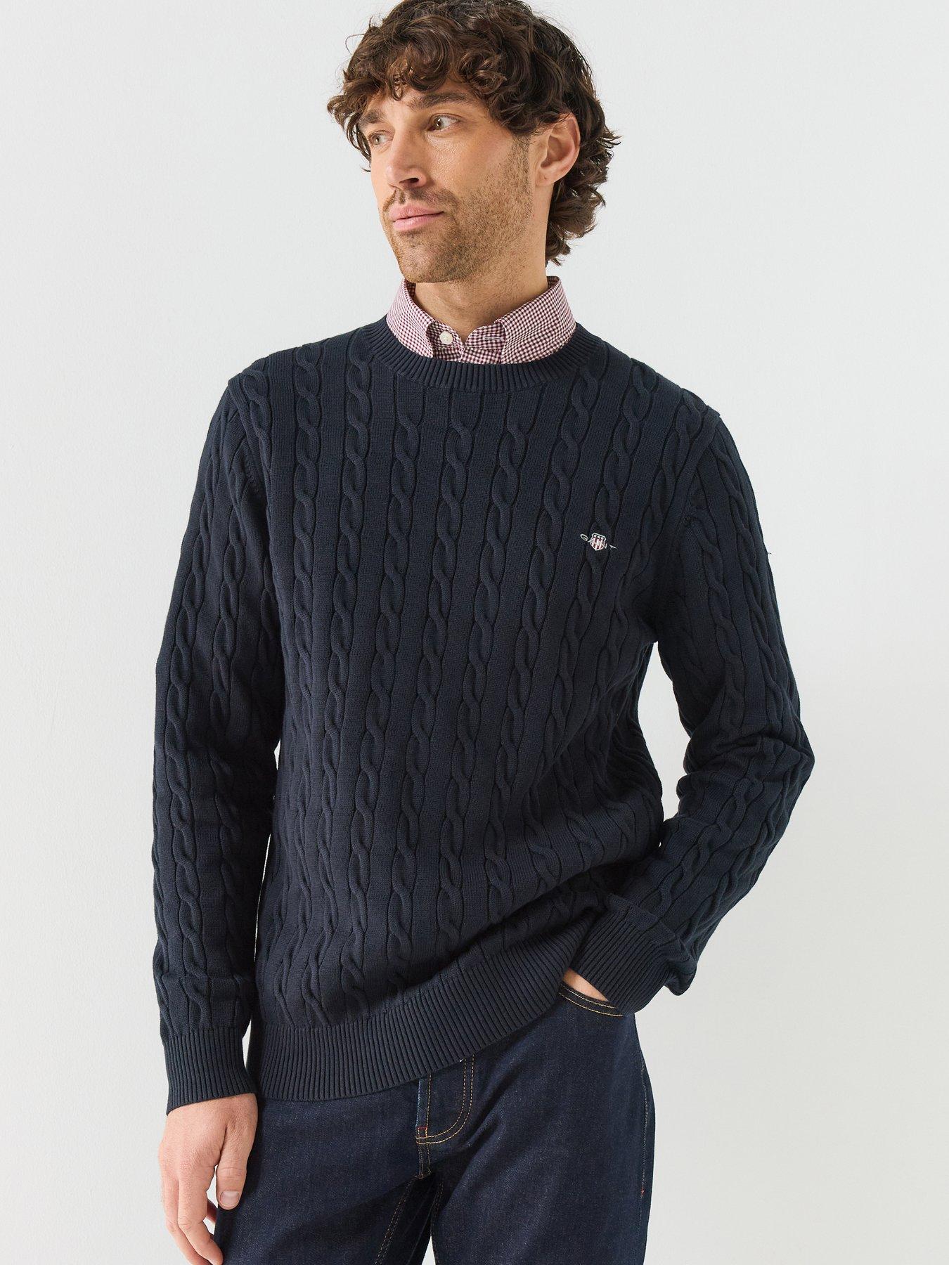 GANT Pullover Langarm Rundhals Kabelstrick Beige - Image 5
