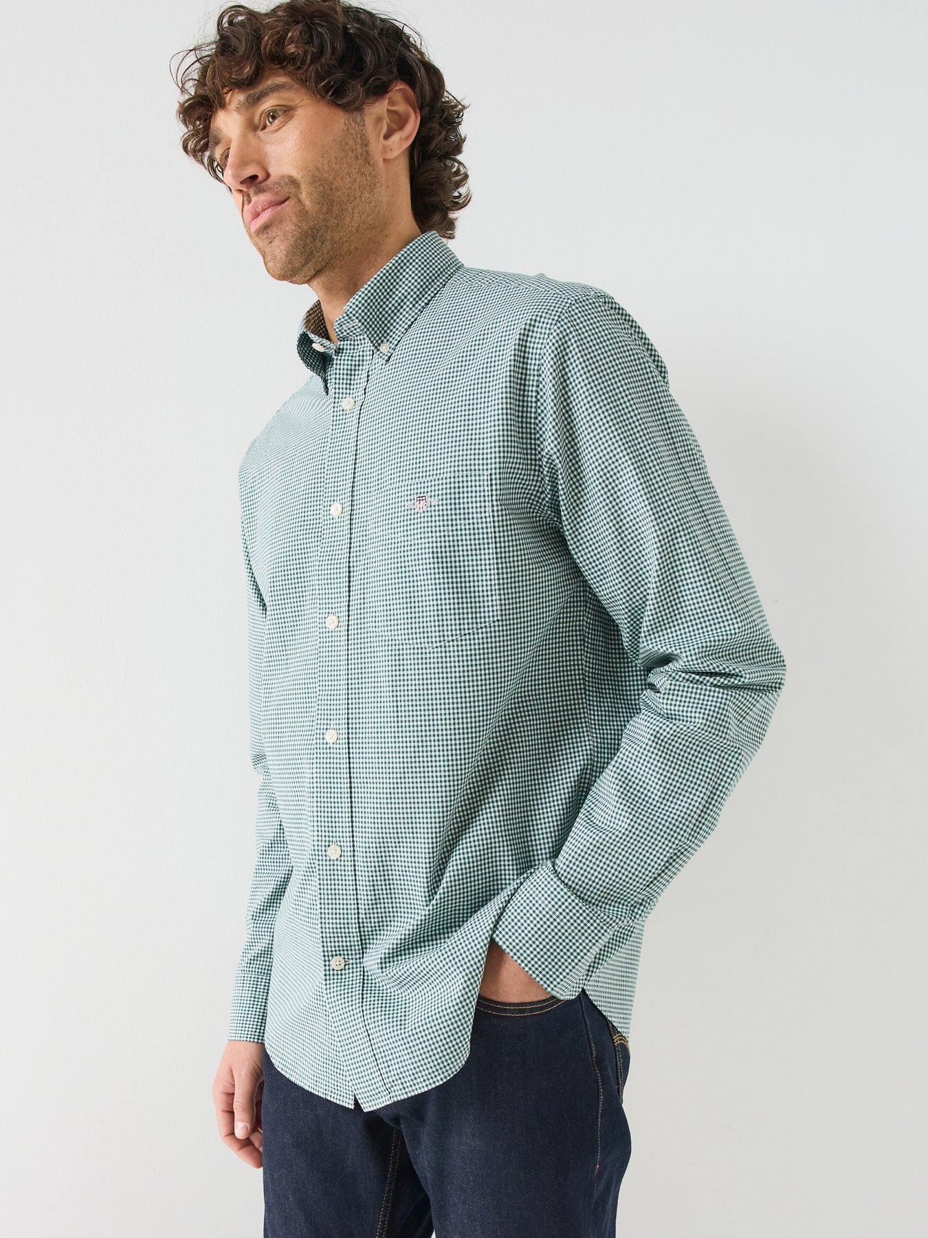 Gant - Men's - Poplin Gingham Shirt - Size 2XL - Grey - Image 3